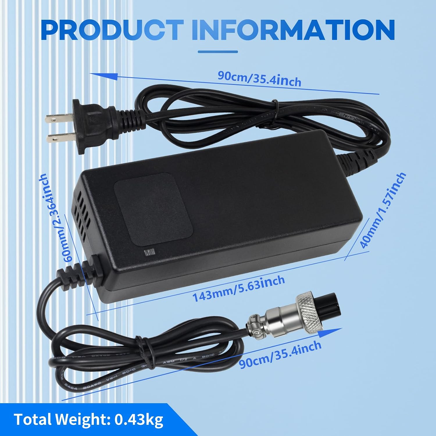 63V Battery Charger for Segway Ninebot, Compatible with Ninebot S/S-MAX/Mini Lite/Mini PRO/Go Kart Kit and Gokart PRO，4 Pong Connector