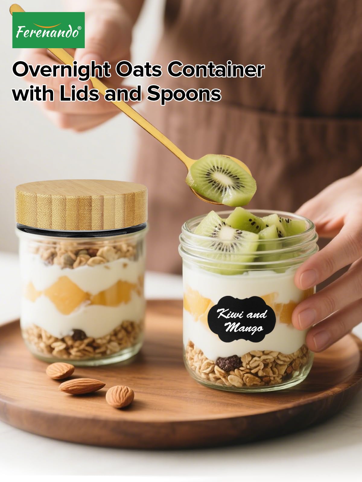 6 stuks Overnight Oats-potten, Overnight Oats-potten met deksel, Meal