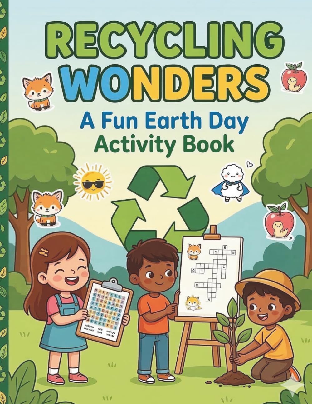 Recycling Wonders A Fun Earth Day Activity Book: Engaging Crossword and Word Search Puzzles to Teach Kids About Recycling and Environmental Awareness