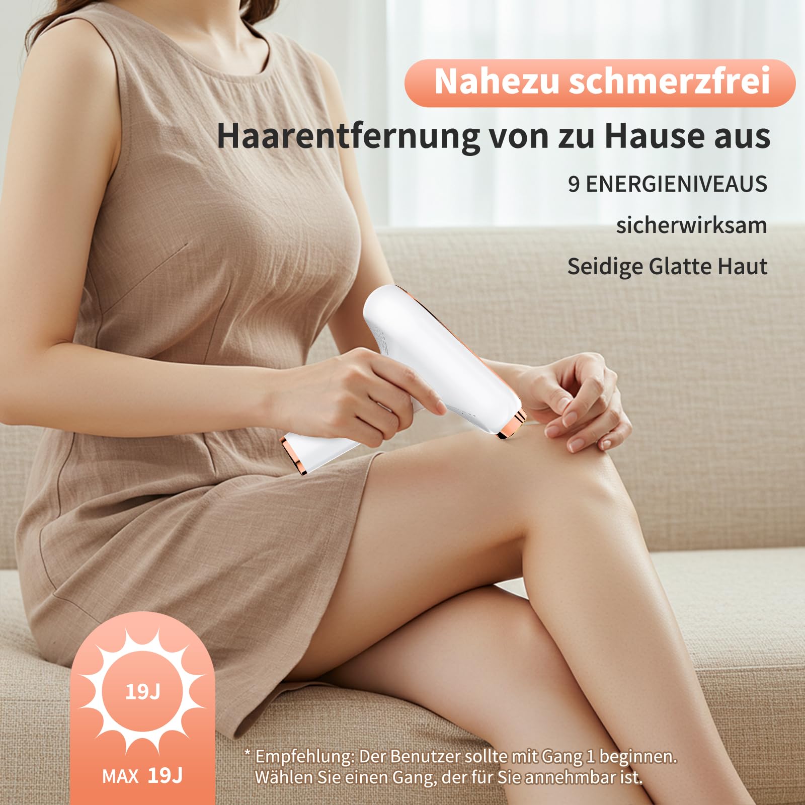 IPL Geräte Haarentfernung Laser 6,8 cm² Großkaliber 3 Funktionen HR SC RA 9 Energiestufen für Männer Frauen Gesicht Bikini Körper