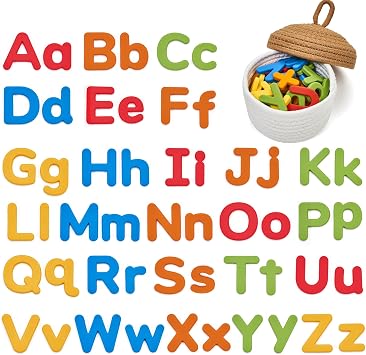 JoyCat Silicone Alphabet Magnets, 52 Uppercase & Lowercase Vibrant Colors