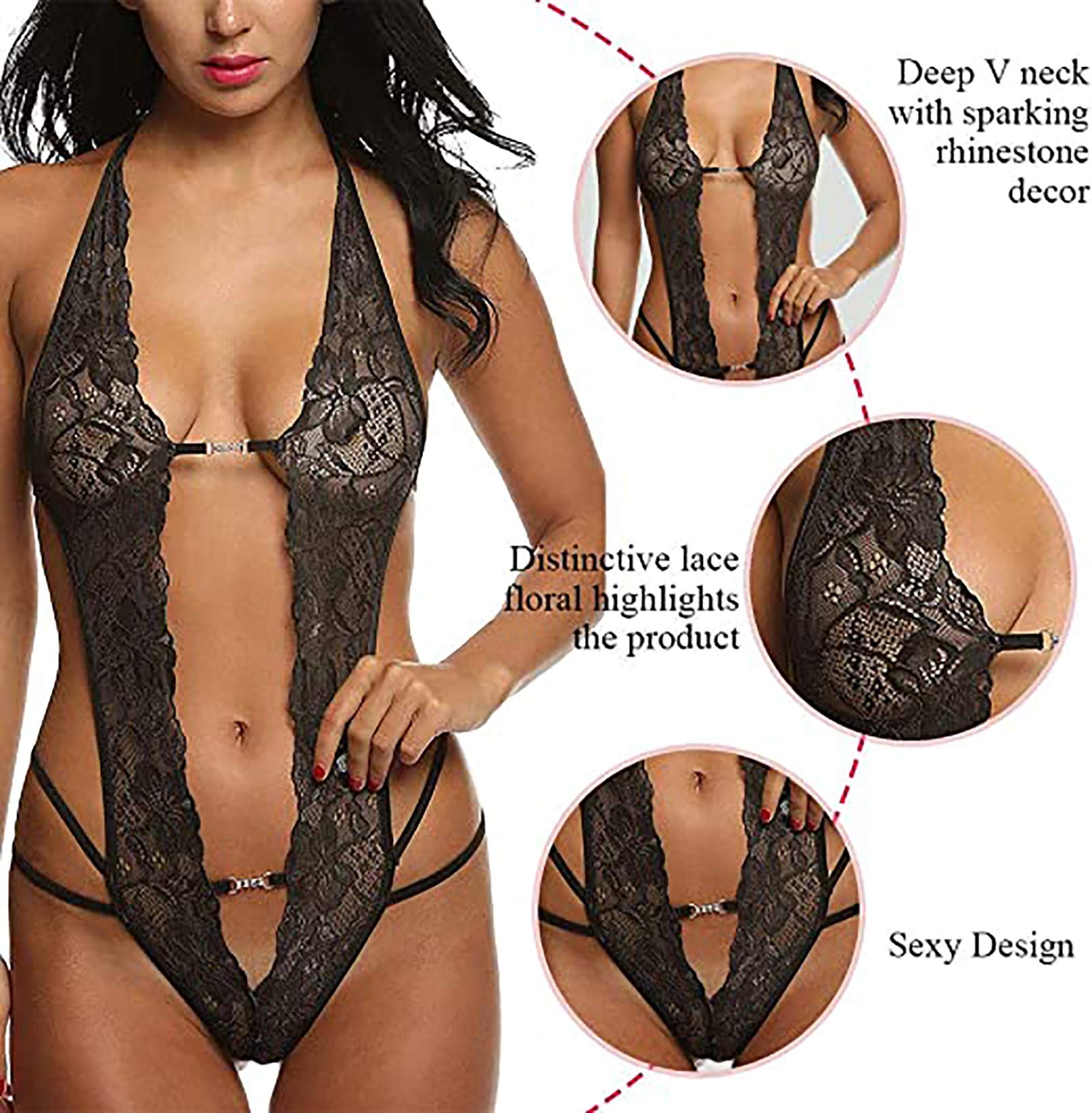 Babydoll Lingerie Donna In Pizzo - Sexy E Comodo, Perfetto Per Serate Speciali - Foto 3