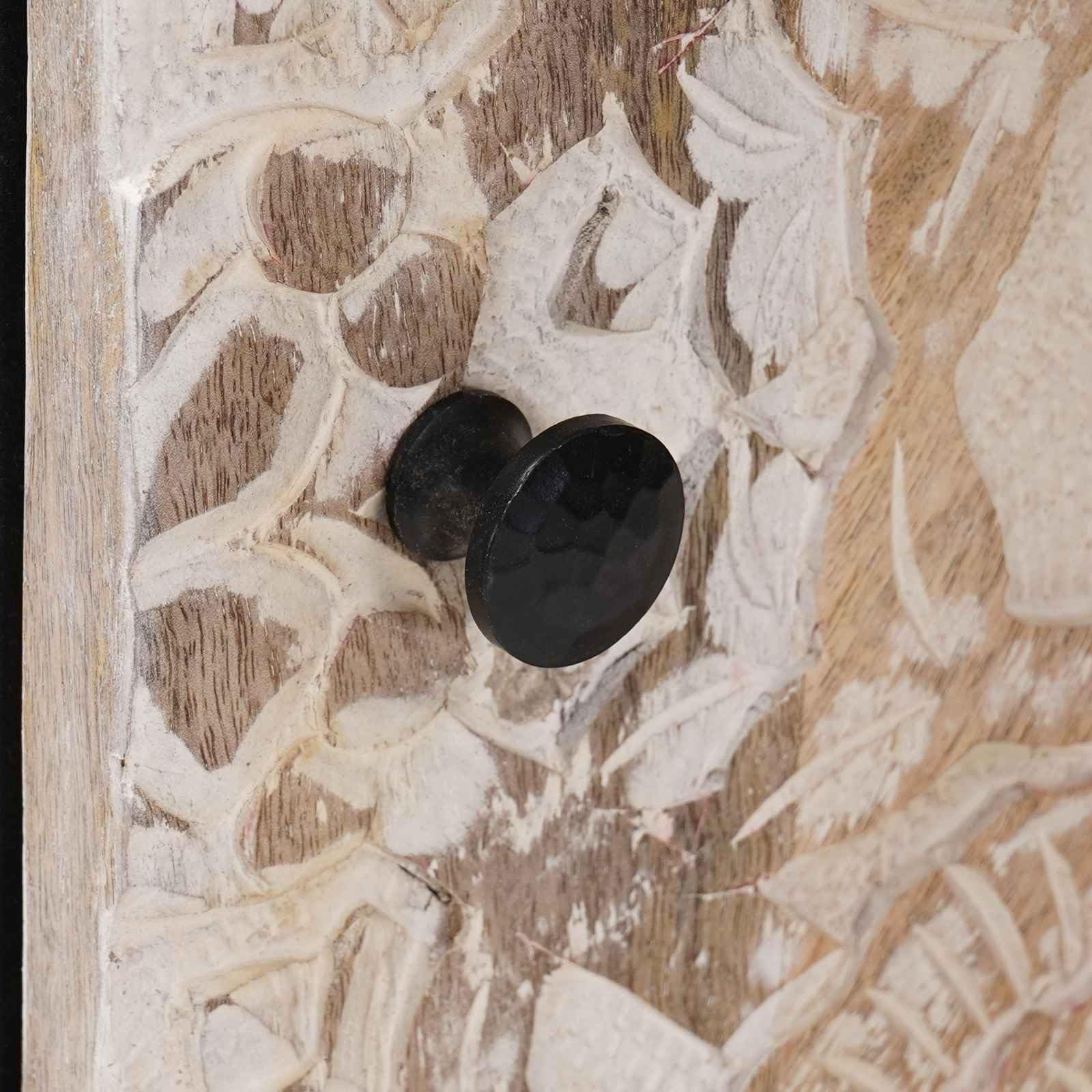 Armario colgante para cuarto de baño, color blanco, de madera maciza de mango, 38 x 33,5 x 48 cm, con marco de metal, espacio de almacenamiento y puerta para muebles de baño