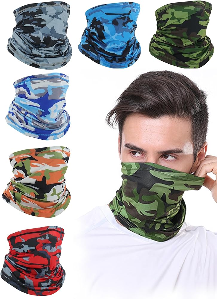 6 Pcs Neck Gaiter Balaclava Bandana Gator Gaiter Face Mask