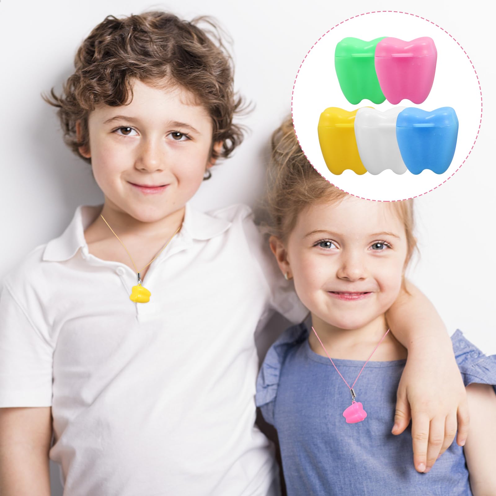 SUPVOX Caja Para Dientes De Leche De Bebé Organizador De 5 Unidades Con Estuche Para Collar Almacenaje Seguro Para Recuerdos Infantiles
