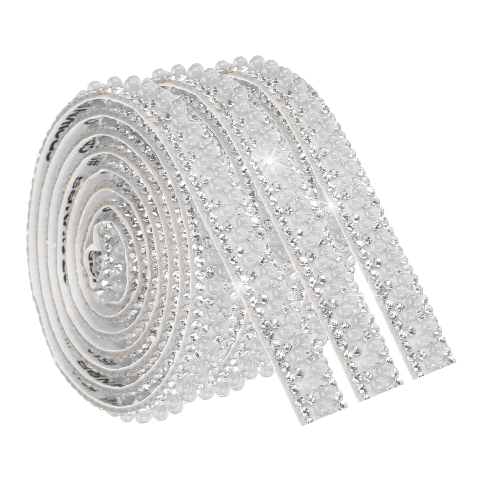 Ruban autocollant en strass blanc de 1cm bande adhésive brillante mercerie DIY 3x0,9m