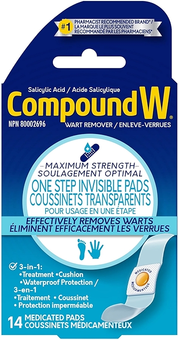 Compound W Maximum Strength Wart Remover Invisible Pads