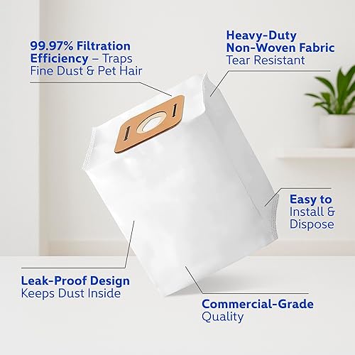 Miniatura 5 de Paquete de 10 bolsas de vacío de repuesto compatibles con modelos de mochila de vacío Atrix VACBP1, VACBP2, VACBP36V, VACBPAI, VACBPAIC  8 cuartos