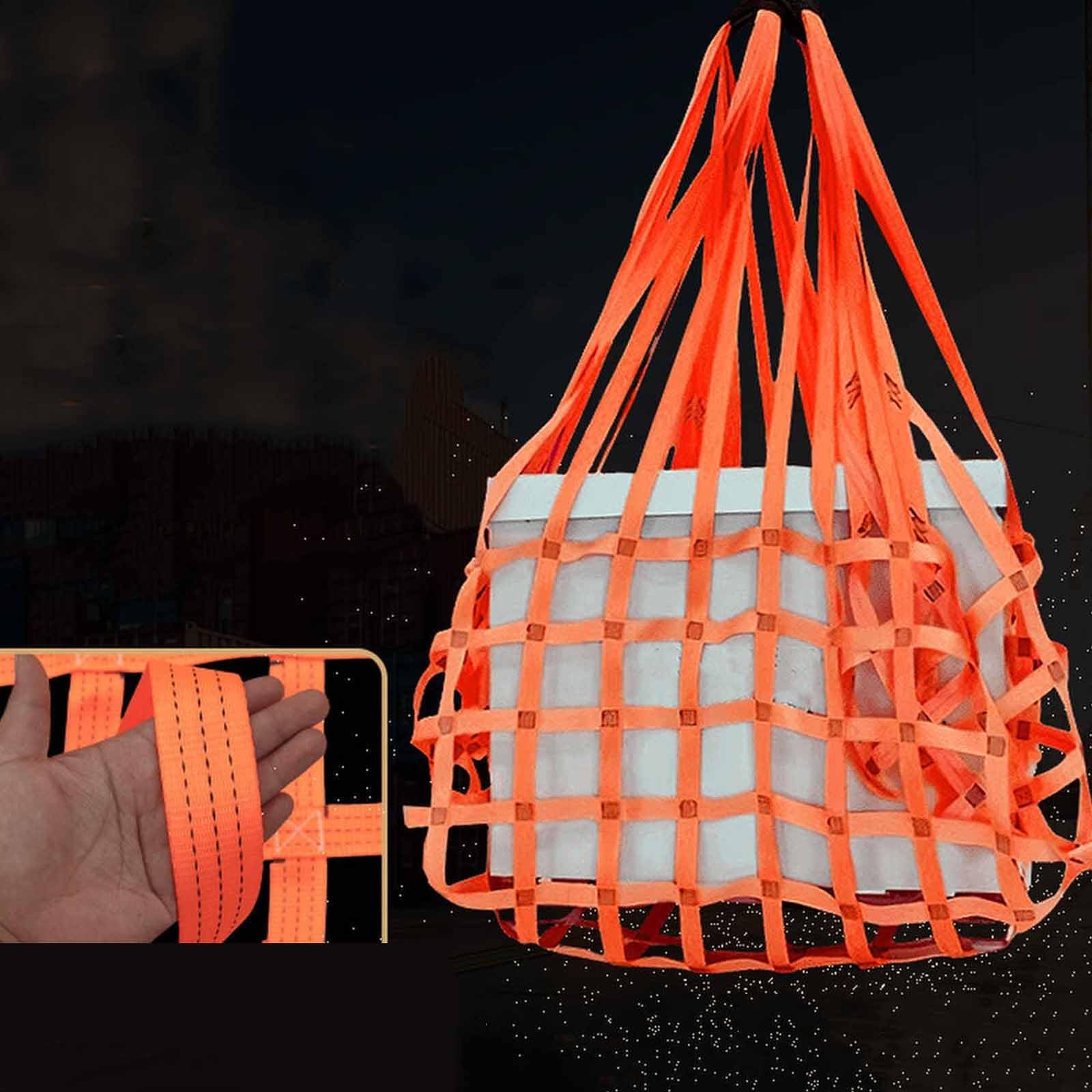 Lastenhebenetze, Flache Polyester-Hebenetze, robuste Sicherheitshebenetze mit Gurten zur Ladungssicherung, Absturzsicherung, Bauschleppen, Heben(1.5X1.5M/Mesh 10cm/Load 300kg)