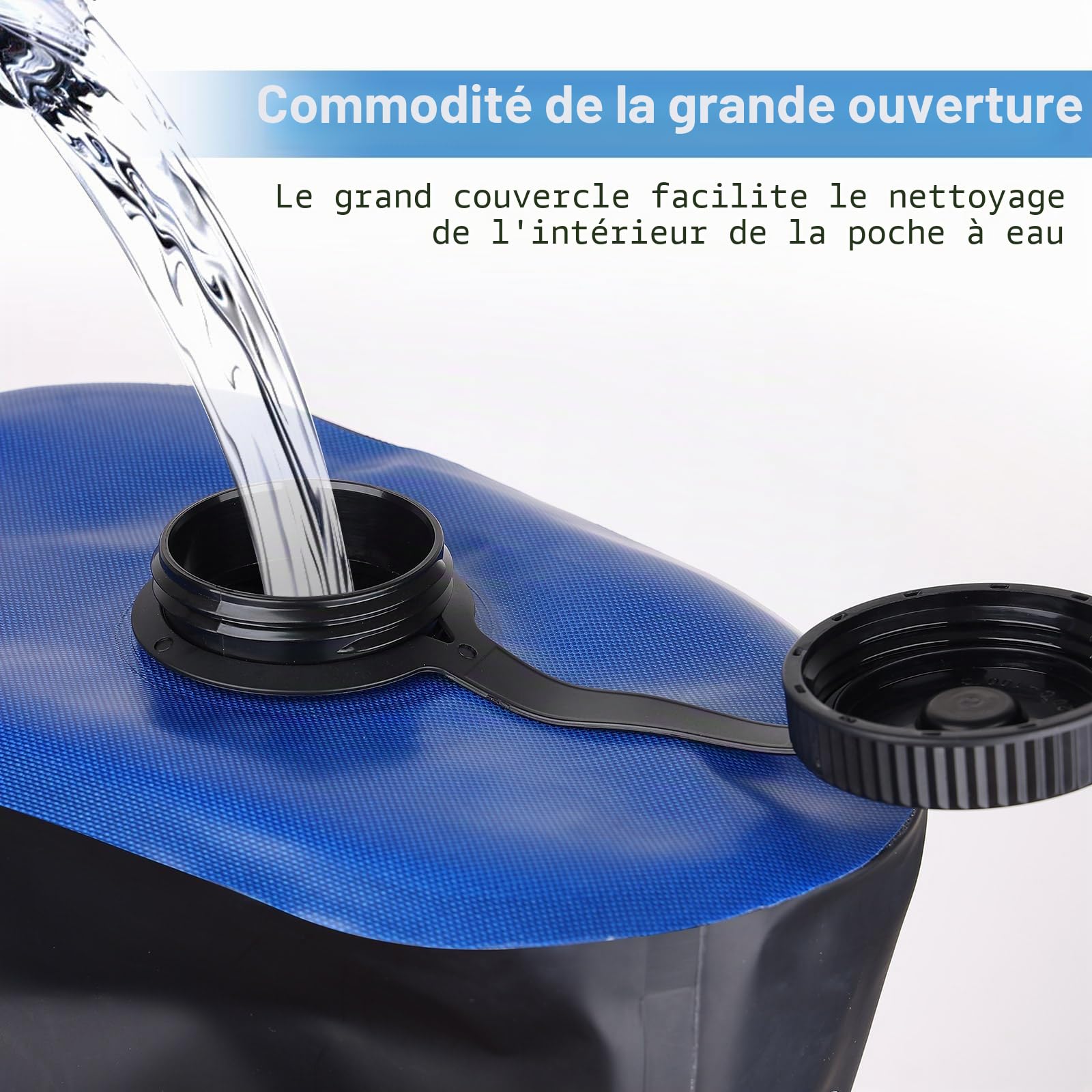 Douches Camping 20L TPU Portable Sac avec Tuyau Amovible Long et Pression Pompe Buse de Affichage de la Thermomètre Pliable Léger Randonnée en Plein Air Escalade Sac de Bain