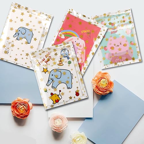 Miniatura 5 de COQOFA 100 piezas de bolsas de regalo con sello autoadhesivo impresas con estrellas, bolsas de celofán para envolver regalos, bolsas para sorpresas