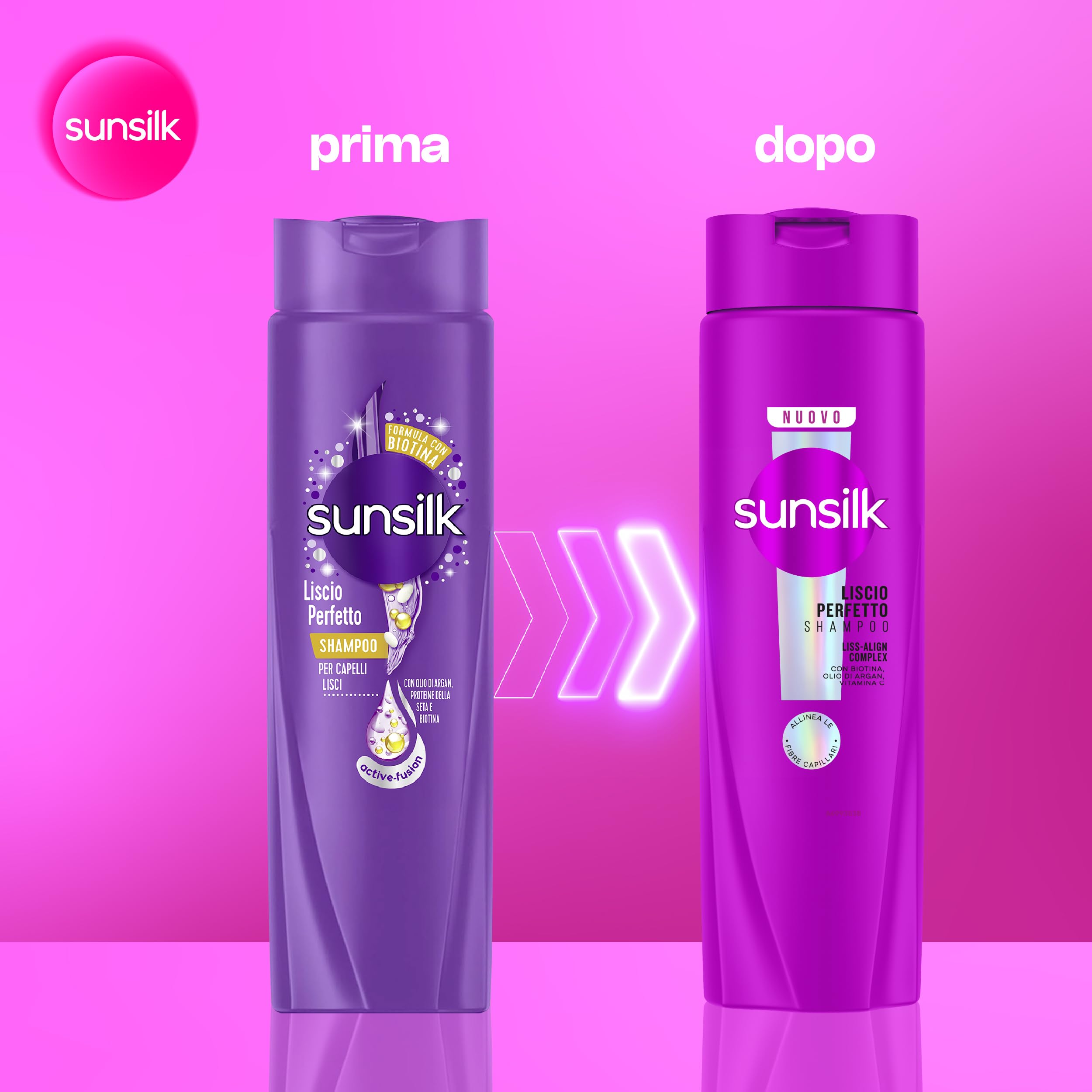 Sunsilk, Shampoo Liscio Perfetto, Shampoo per Capelli Lisci e Disciplinati, Formula Arricchita con Liss-Align Complex con Biotina, Olio di Argan e Vitamina C Formato XXL 810ml
