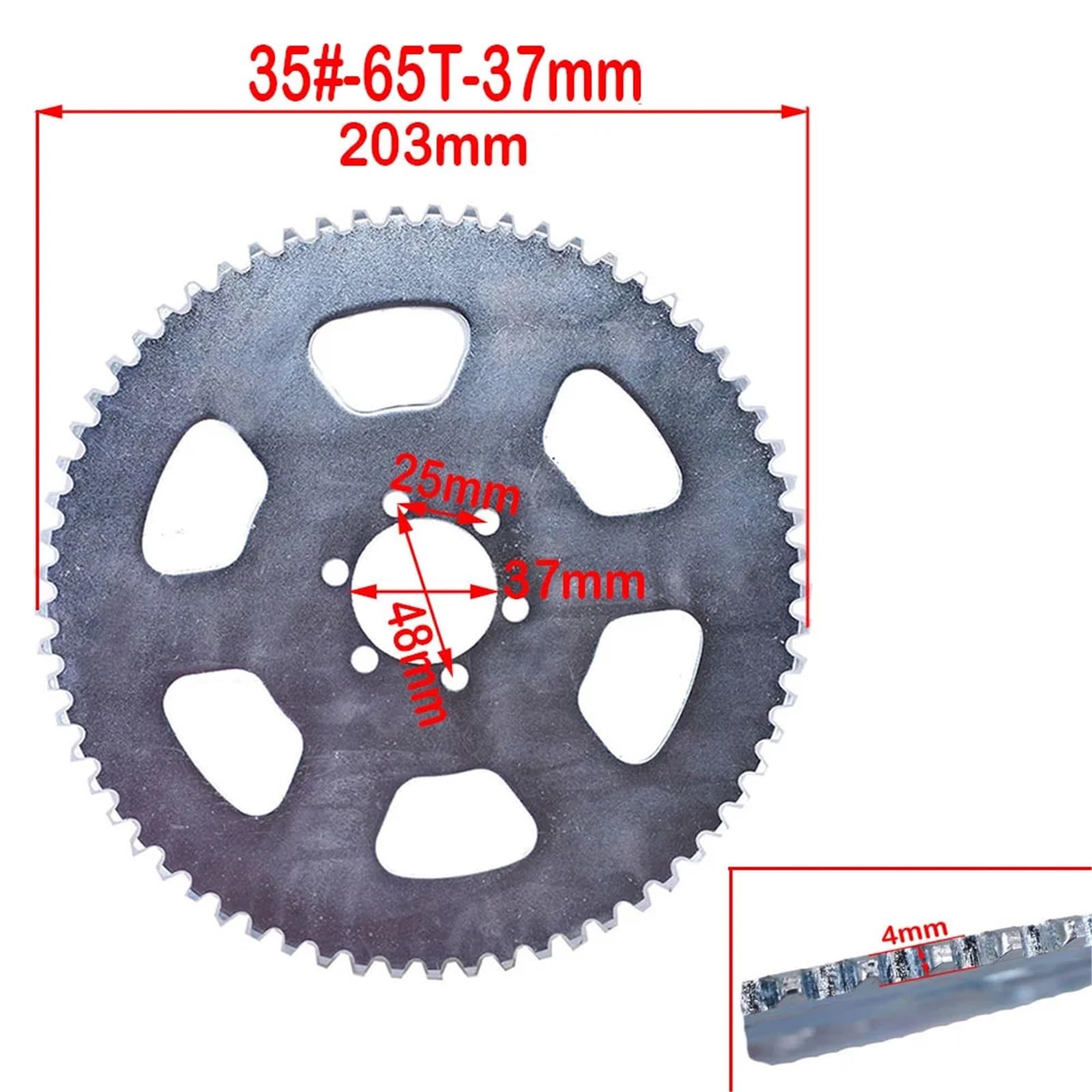 Zębatka Przednia #35 Tylna zębatka łańcucha 40 65 70 75 zębów do wózka gokartowego ATV Dirt pitbike Zębatka motocyklowa(65T-37MM)