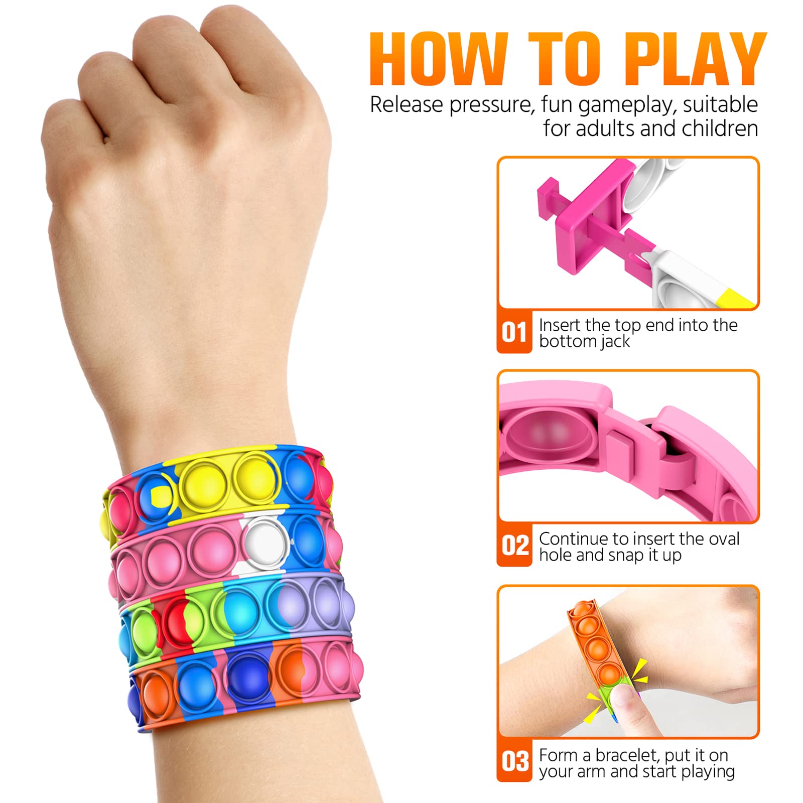 6 Pulseras Sensoriales Fidget Para Niños | Textura De Plumón | Alivian Estrés Y Ansiedad | Ideales Para Autismo Y TDAH | Elásticas Y Ligeras