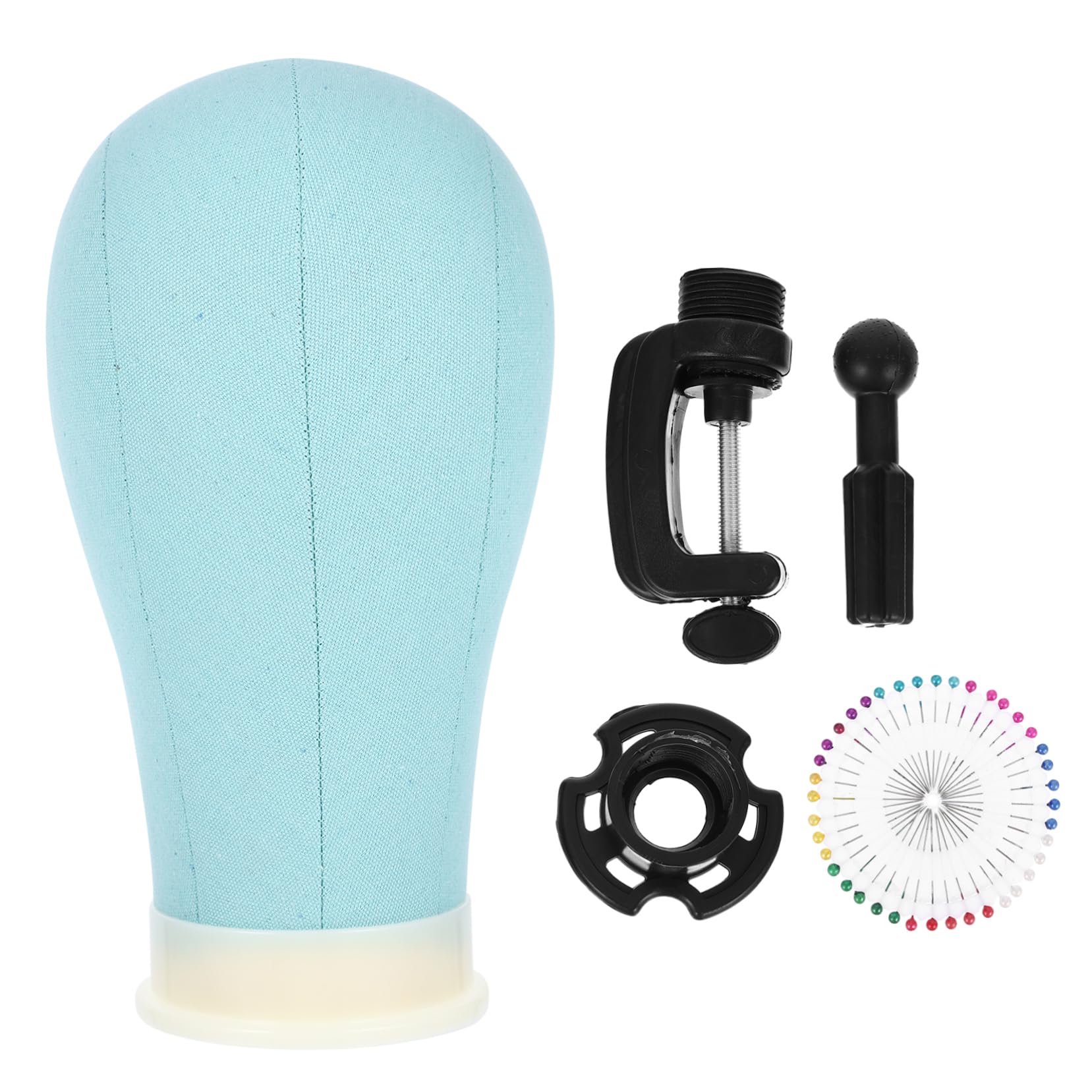 FRCOLOR Portable Bald Head Model Wig Bracket Head Mold Display Wig Stand Canvas