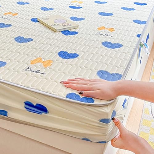 Miniatura 3 de Funda de colchón lavable, protector de colchón de seda de hielo de látex de verano, impresión de habitación de los niños, sábanas bajeras