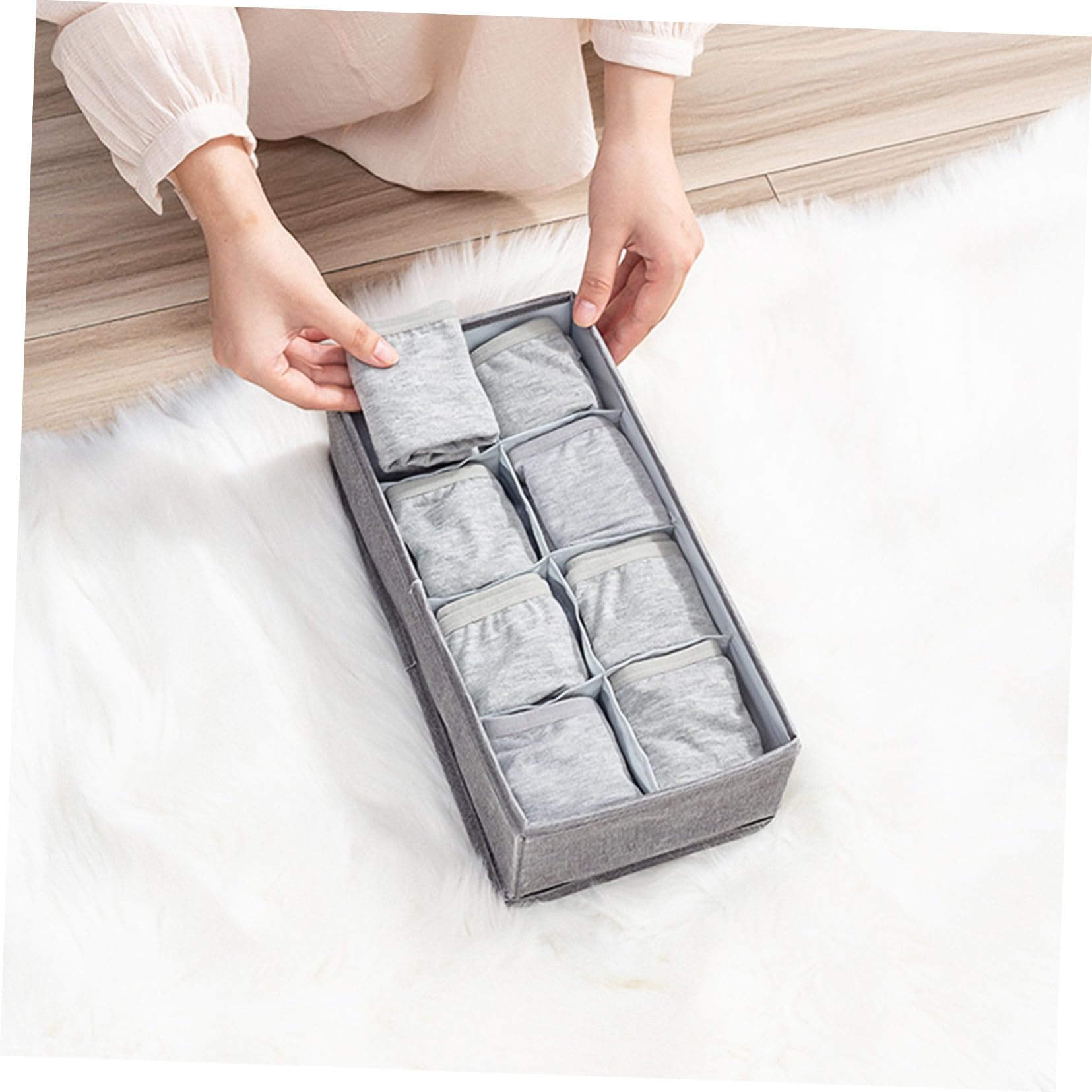 Scatola Portaoggetti per Biancheria Intima e Calzini Organizer da Scomparti in Tessuto Resistente per Armadio Cassettiera e Viaggio Contenitore Pratico e Compatto