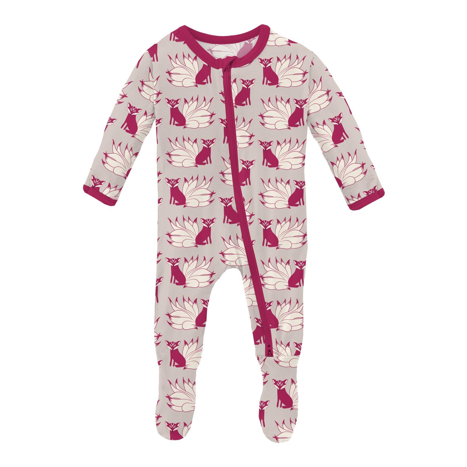 KicKee Baby &amp; Toddler Zipper Footie – Ultra-Soft Viscose from Bamboo Pajamas with Flip Paws &amp; Grips