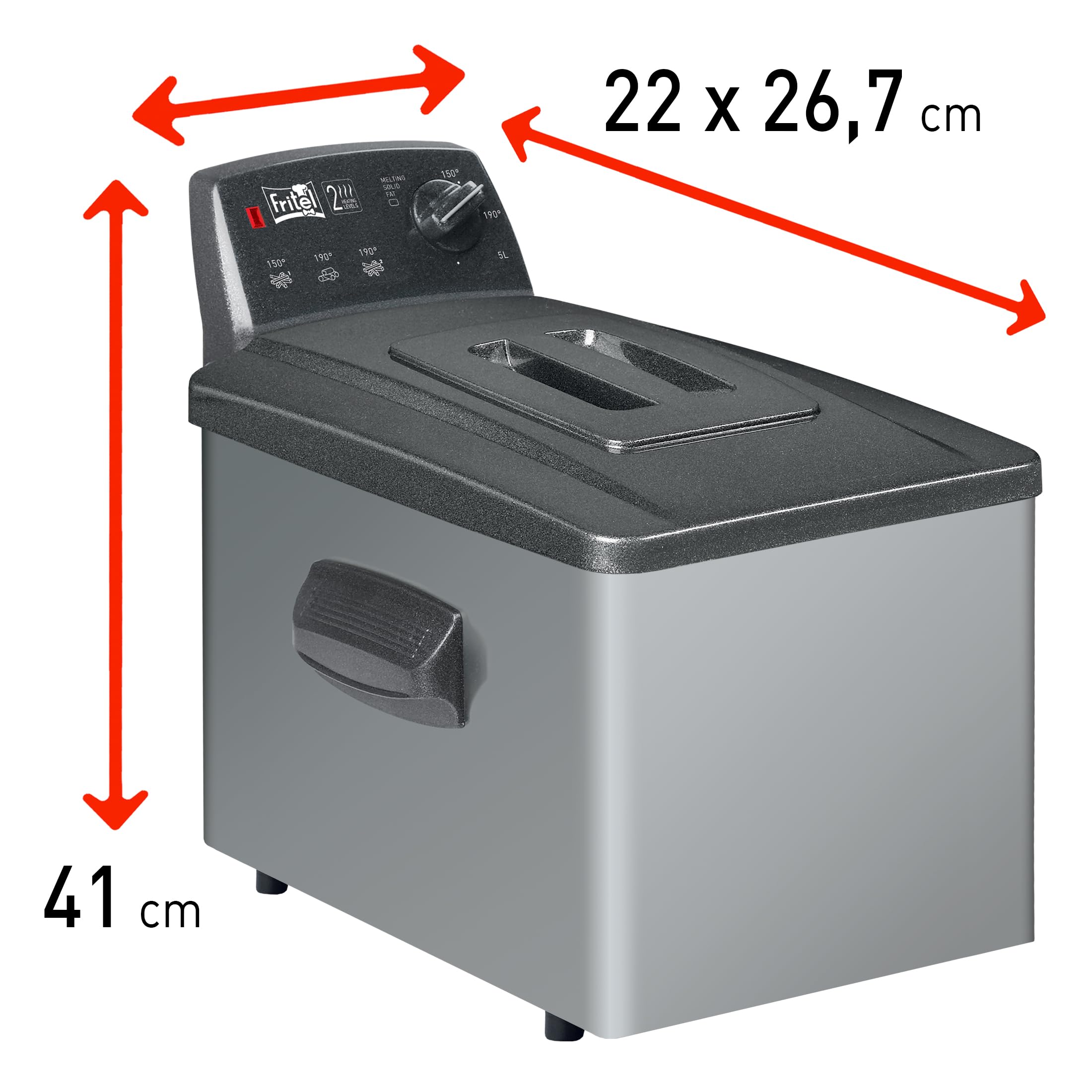 FRITEL Freidora Turbo SF 4551M - de doble resistencia - 5 litros - 3200W