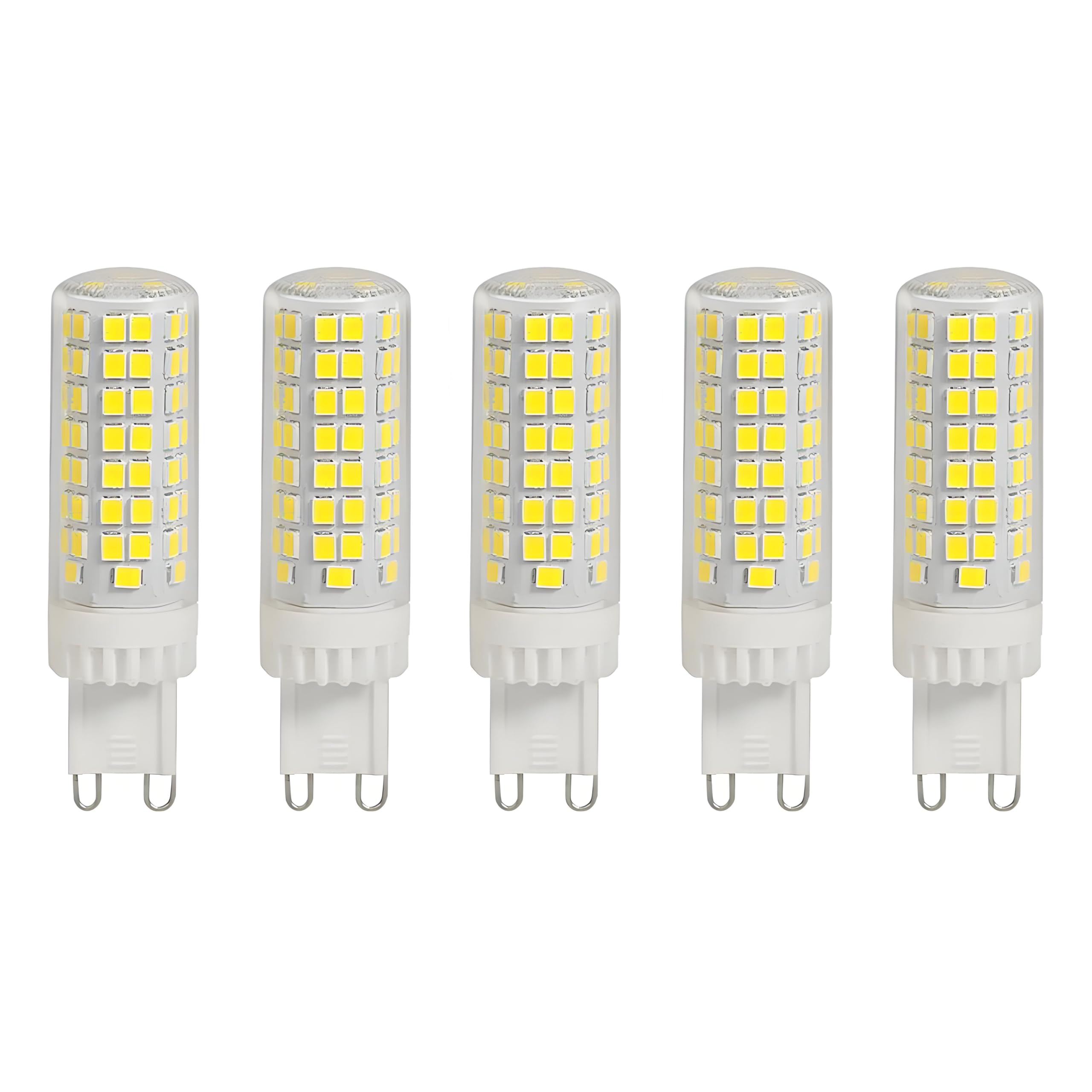 HUAMu 10W G9 LED Light Bulb, Cool White, 6000K, Equivalent 150W Halogen, 95Pcs LED, 1000 LM, 360° Beam Angle, Super Bright, AC 220V-240V, No Flicker Non-Dimmable, 5-Pack
