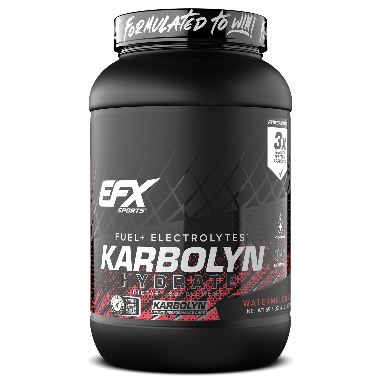 EFX SportsKarbolyn Hydrate | Carbohydrate Powder + Electrolytes | Sugar Free Sports Drink Mix | Fuel & Hydration | Stimulant Free | 66 Servings (Watermelon Wave)