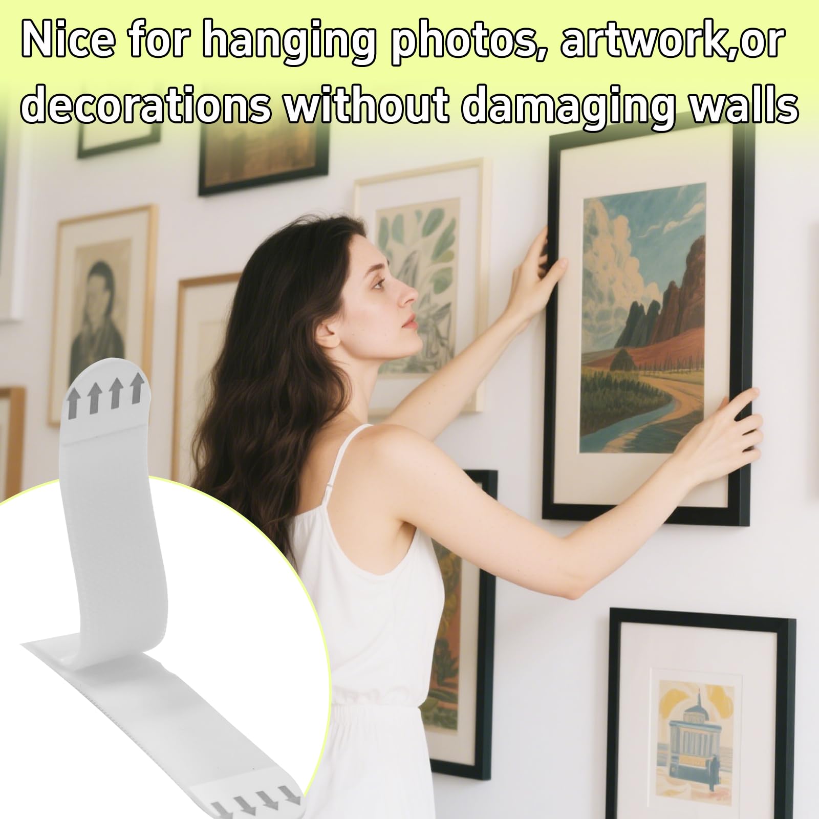 bilder aufhängen ohne bohren - 12 Paare (24 Streifen) command strips zum Aufhängen von Bildern an der Wand ohne Nägel, 3.7" L x 0.76" W Kleber poster strips, beschädigungsfrei