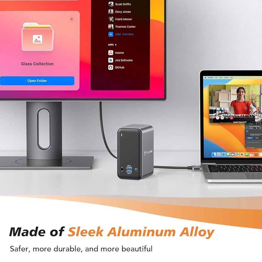 4URPC Estación De Acoplamiento USB C Para Monitor Dual 4K Para MacBook Pro/Air, Estación De Acoplamiento Para Laptop Soporte Dual HDMI Para Mac, Base Para Portátil Con 2 Puertos HDMI, PD3.0