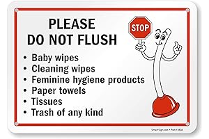 SmartSign "Flush Only Toilet Paper" Bathroom Sign