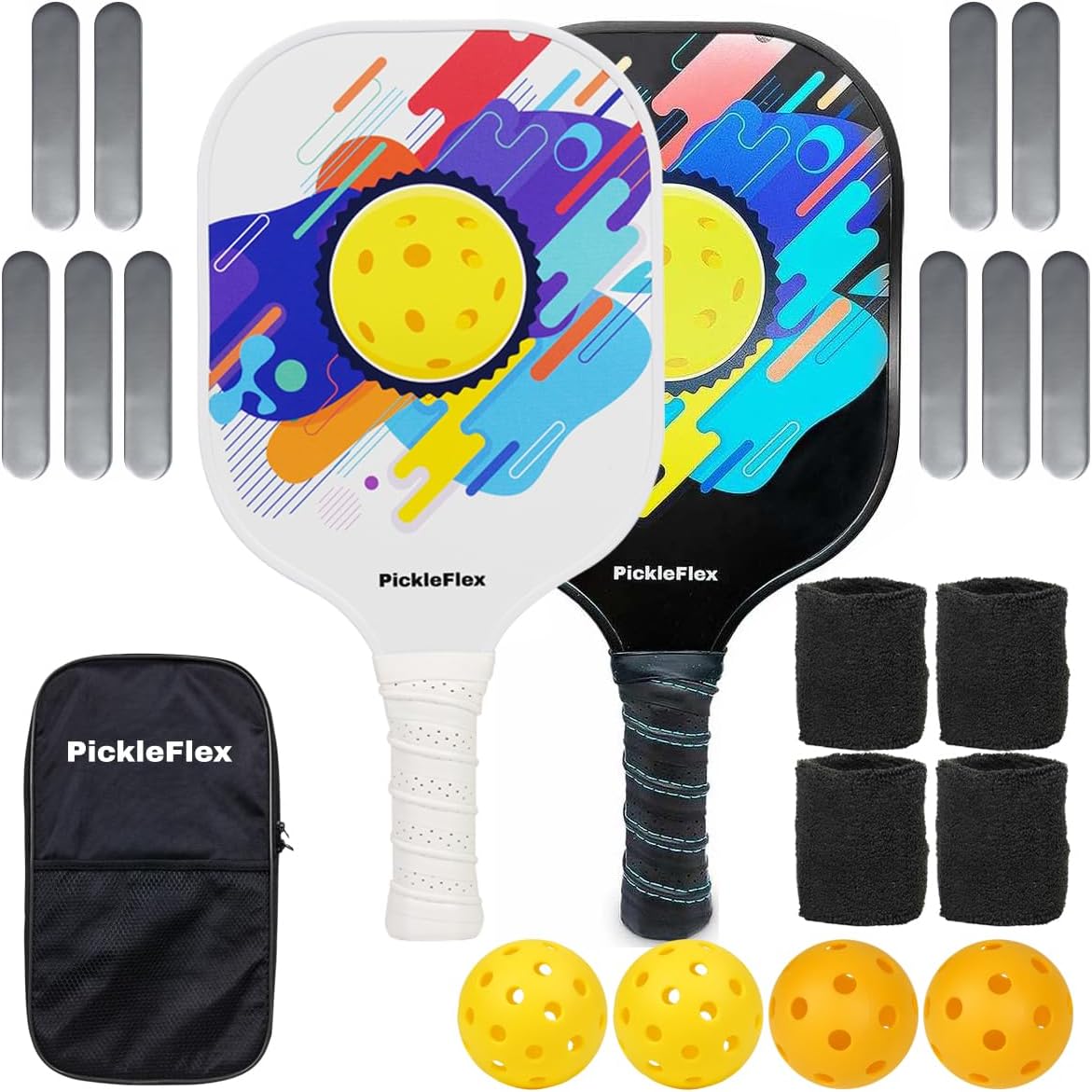 Pickleflex Pickleball Paddles Set of 2 Carbon Fiber