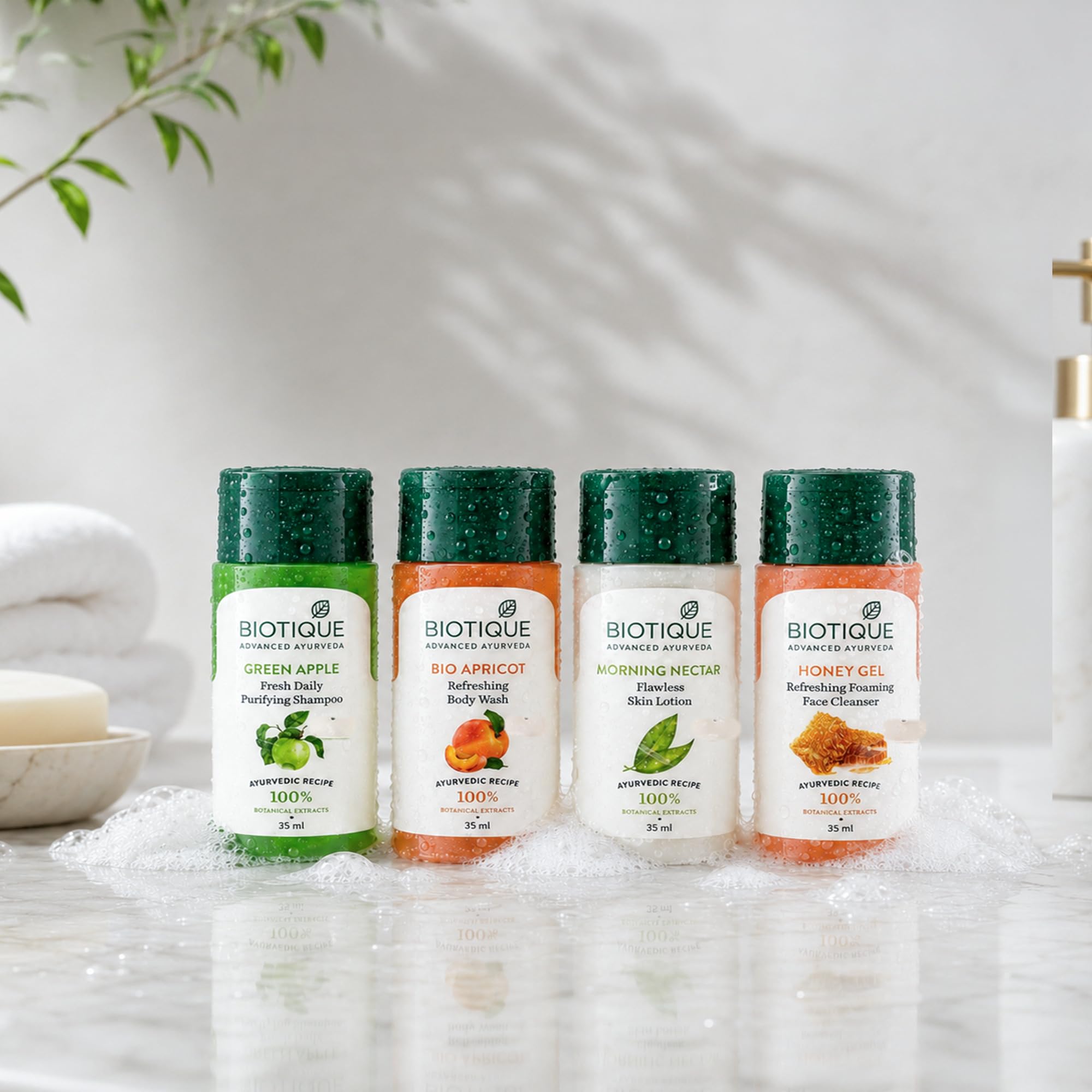 Biotique Travel Kit | Includes Green Apple, Bio Apricot, Morning Nectar & Honey Gel | Mini Skincare & Haircare Essentials for Travel | Enriched with 100% Botanical Extracts 1