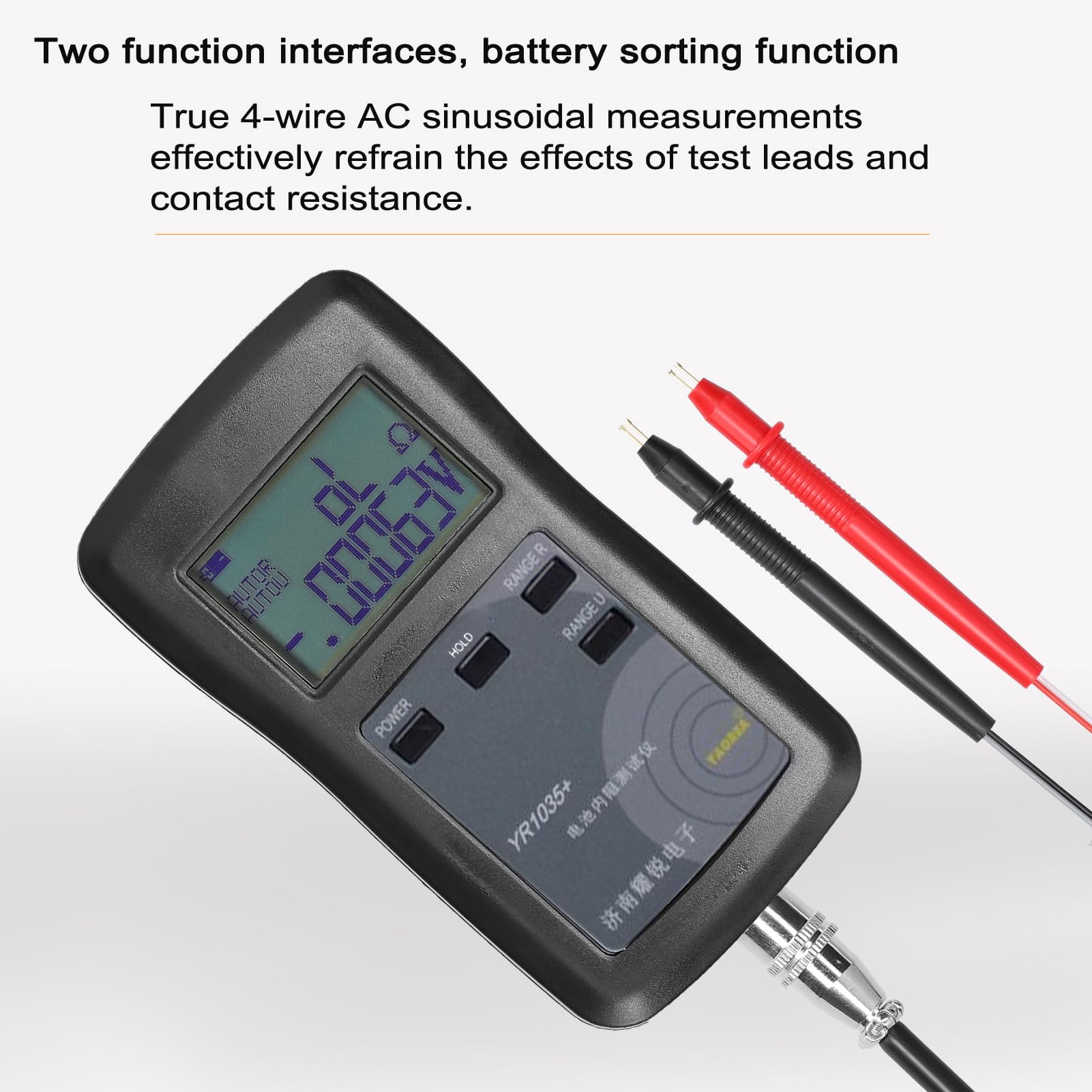 Interner Widerstandstester, hochgenaue schnelle YR1035 Lithiumbatterie Interner Widerstandstest 100V Elektrofahrzeuggruppe
