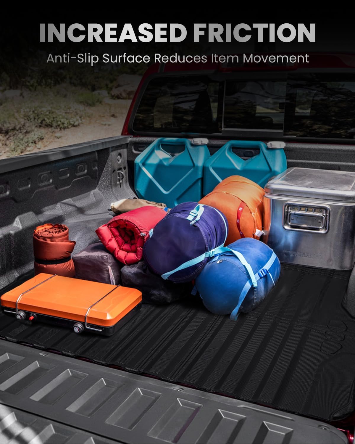 Truck Bed Mat for Chevy Colorado/GMC Canyon 2026 2025 2024 2023, 5FT Rubber Bed Mats for Chevy Colorado/GMC Canyon Pickup Truck Bed Accessories Cargo Mat Anti-Slip