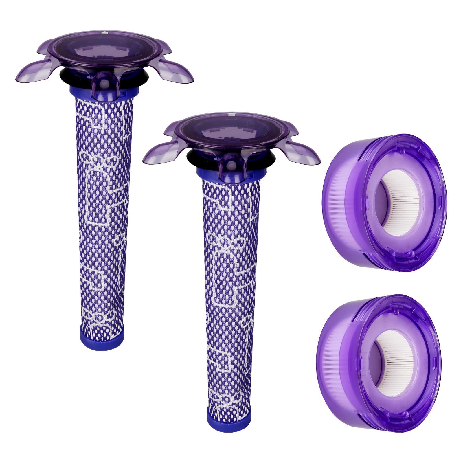 Hechuang4 Pack New Star Vacuum Replacement Filters for Dyson V7, V8 Animal and V8 Absolute Vacuum. 2 Pre-Filters and 2 Post-Filters. Compare to Part # 965661-01 & 967478-01.