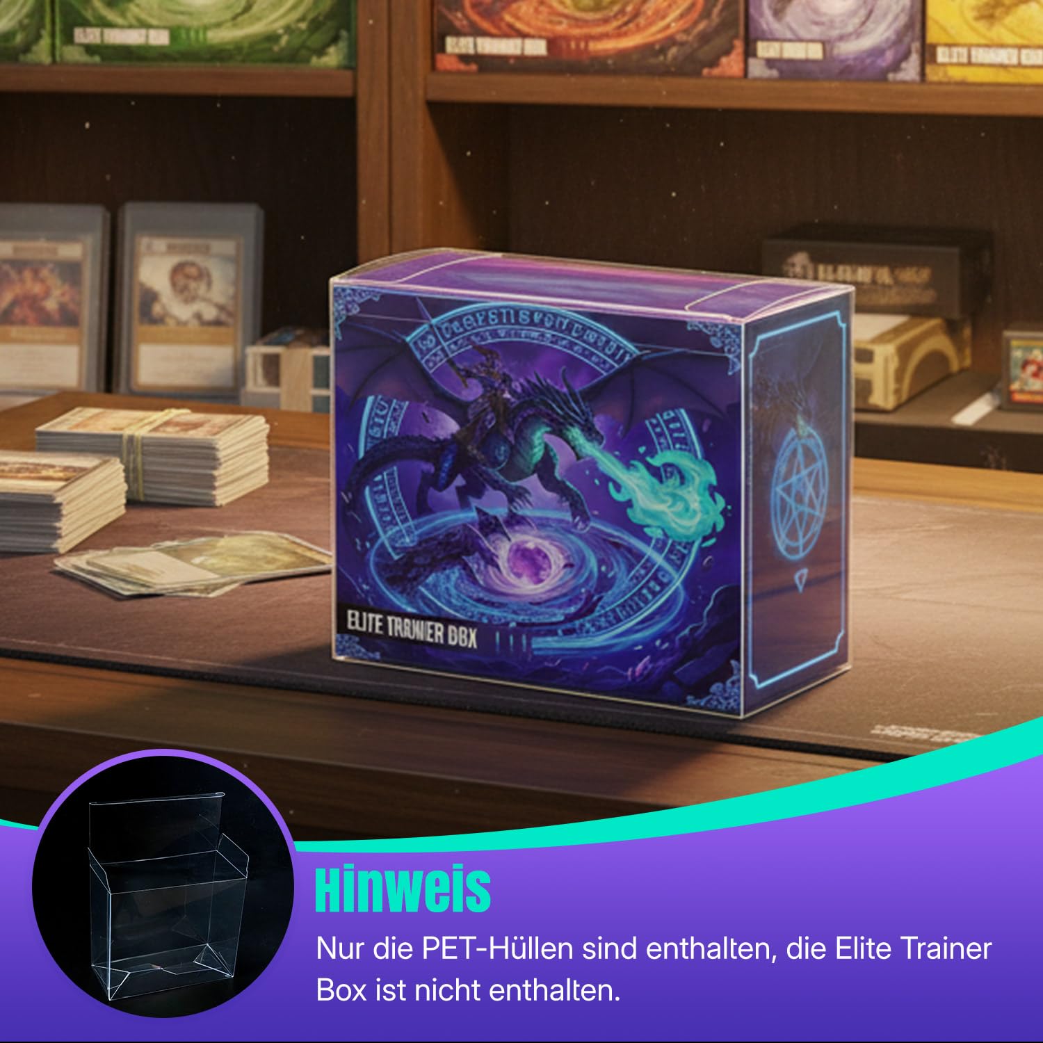 Wigearss 10 Stück PET Case, Schutzhülle, Schutzbox für Pokemon Elite Trainer Box