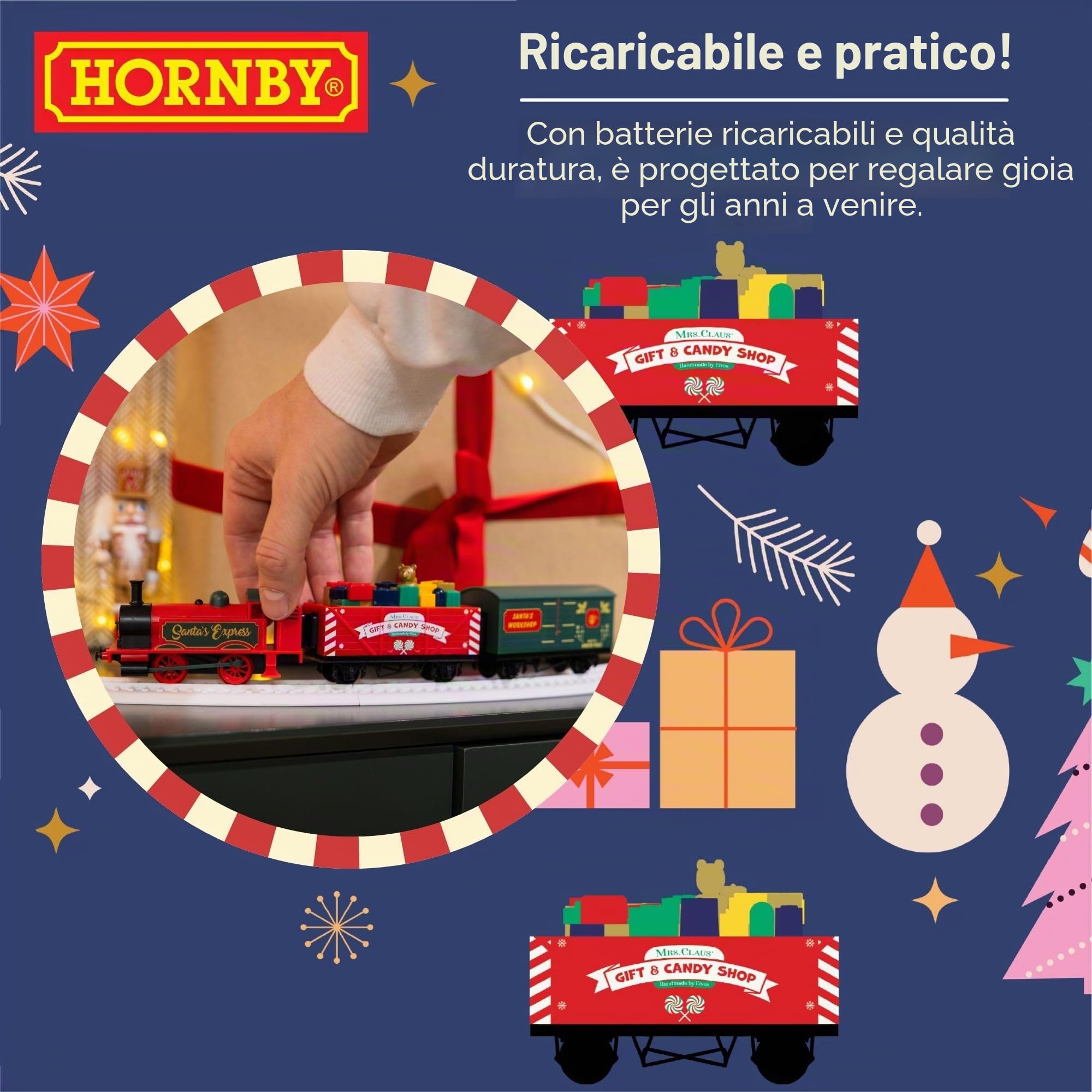 Set di Treni a Batteria Ricaricabile Hornby R9363M Santa's Express