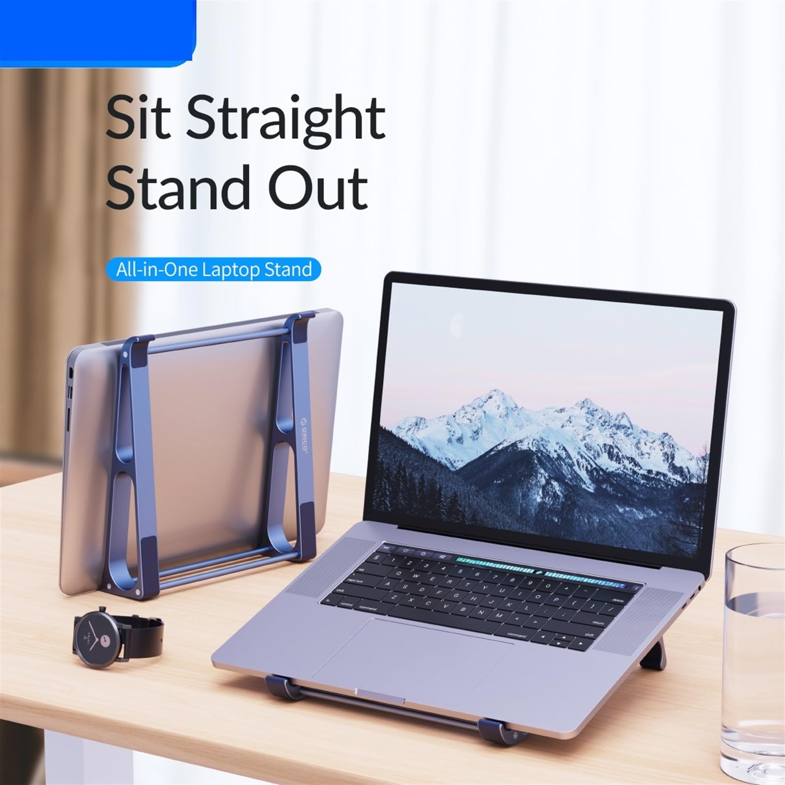 Regulowany stojak na laptopa, przenośny stojak na laptopa, stojak na laptopa, aluminiowy stojak na laptopa, pionowy stojak na notebooka (duży rozmiar)