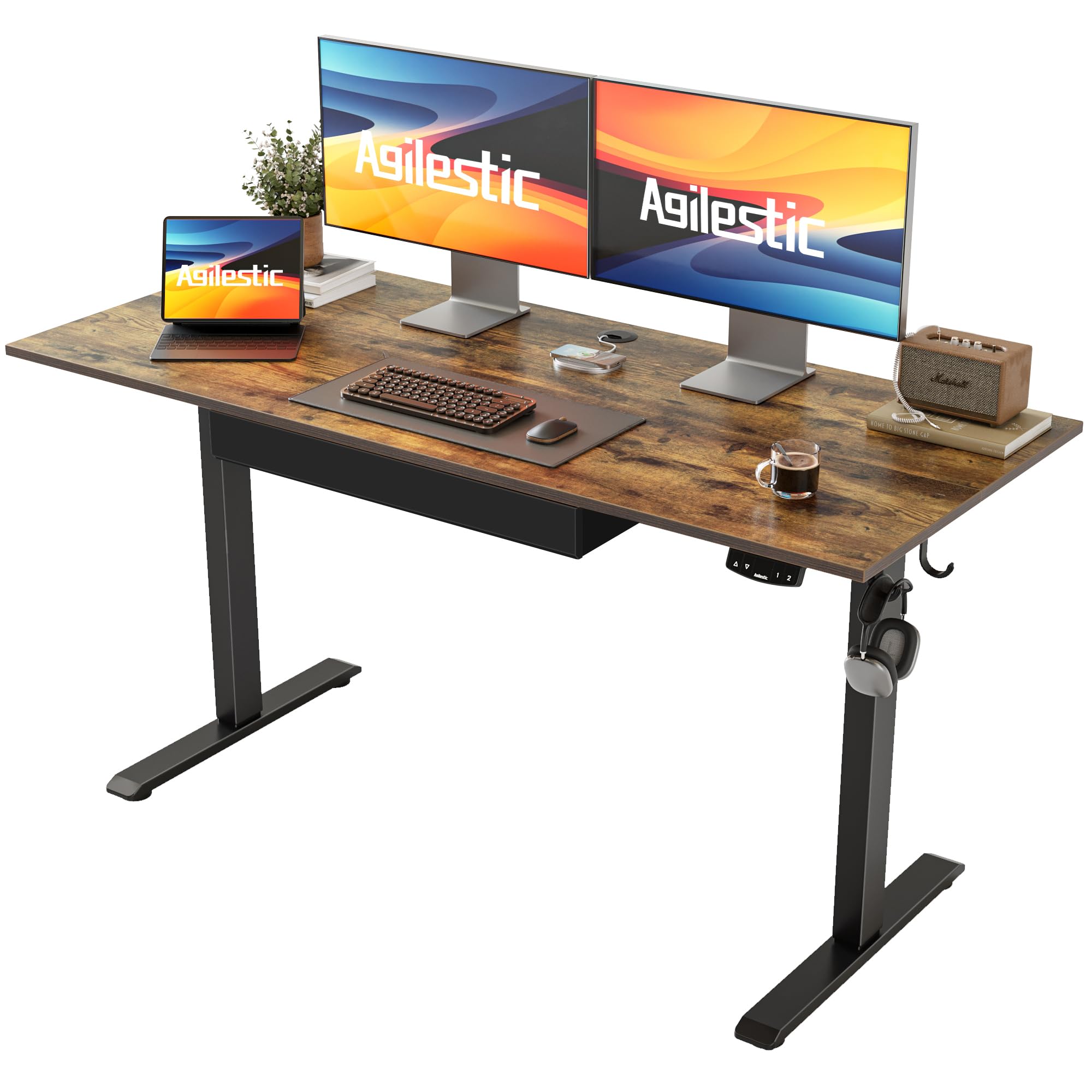 Snapklik.com : Agilestic Adjustable Height Electric Standing Desk