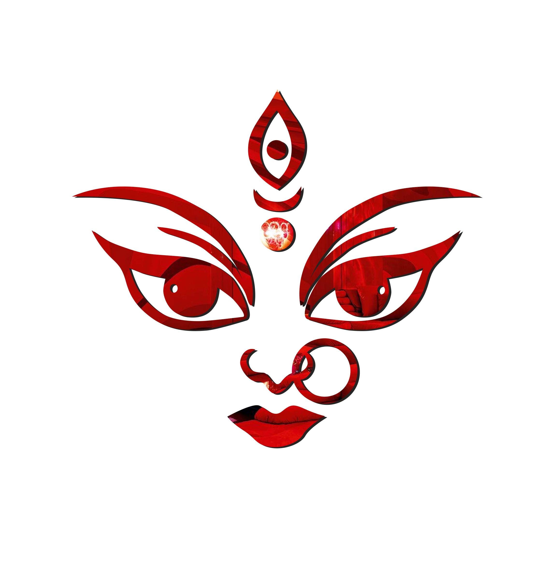 Decor Kafe Goddess Durga Acrylic 3D Mirror Wall Sticker (Red)_MR203 (B08JM3R32W) Amazon Price History, Amazon Price Tracker