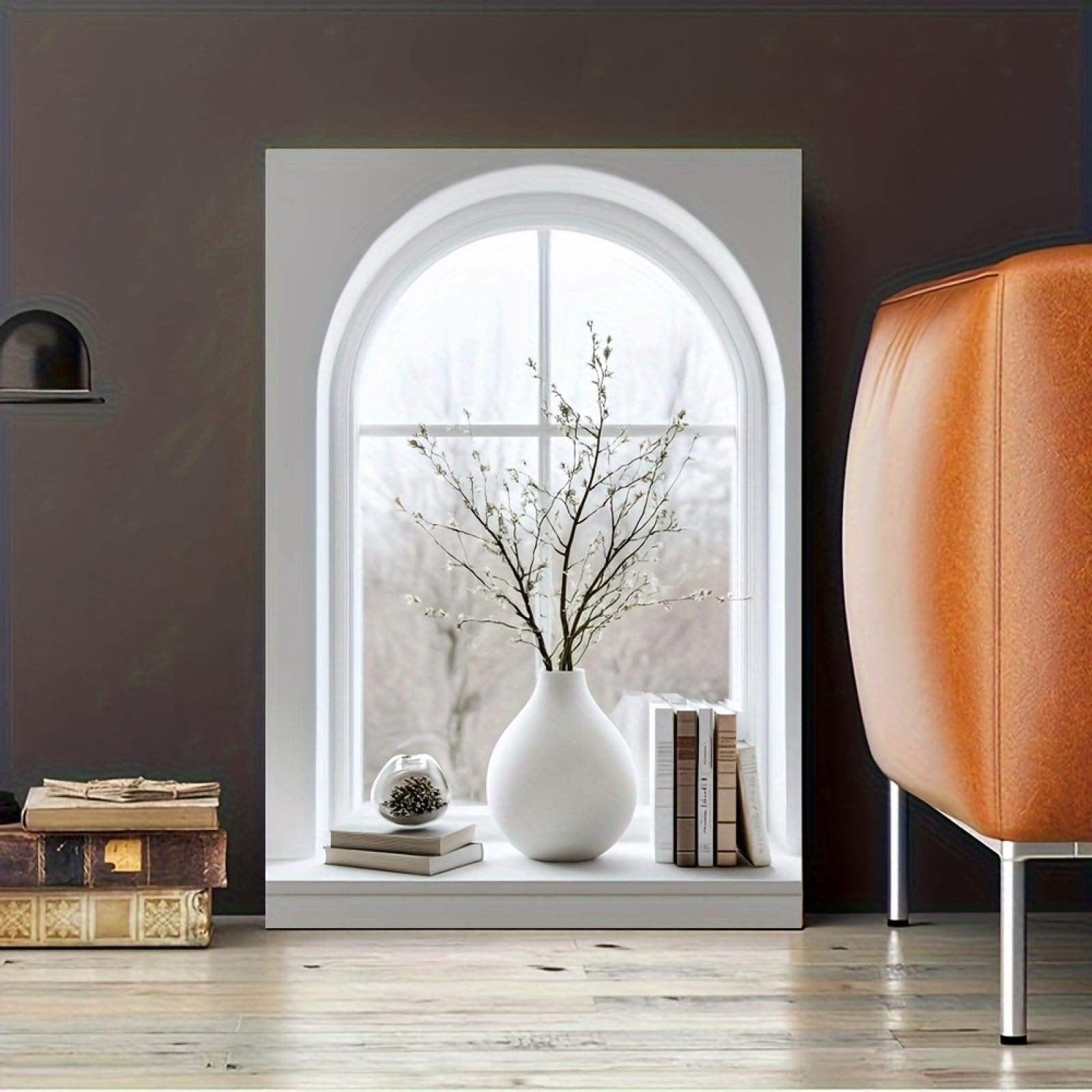 Modern Vase Canvas Art Print Wall Art Canvas Painting Print and Posters for Living Room & Bedroom Wall Decor artwork 80x138cm(32x54in) With-Black-Framed