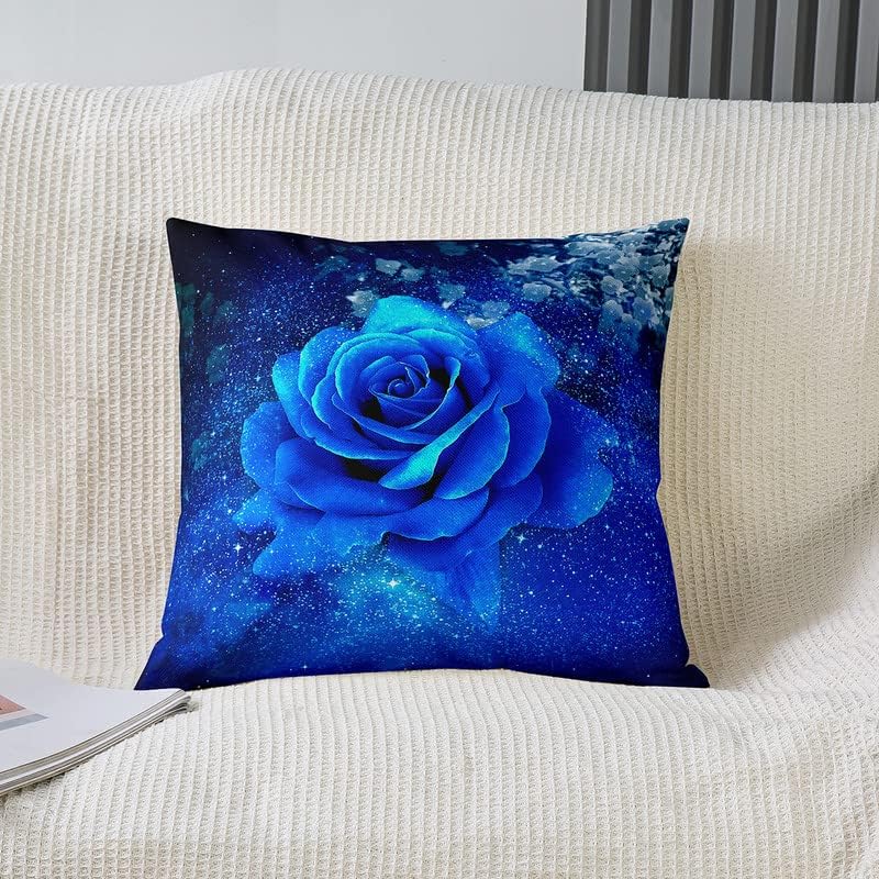 Miniatura 2 de Feelyou Funda de almohada con diseño de flores de rosas de 16 x 16 pulgadas, funda de almohada suave con flores de rosas, funda de cojín decorativa