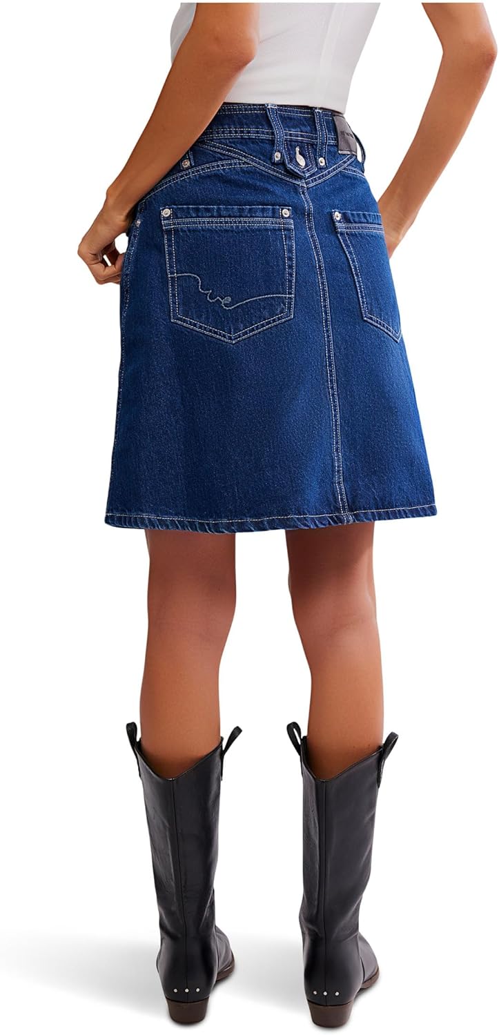 Free People Womens We The Free Suzy Denim Midi Skirt - Image 3