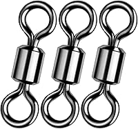 Vista 1 de Alwonder Barril de pesca giratorio de 20 a 50 unidades de aparejos de pesca giratorios de agua dulce y salada, giratorios, resistentes, acero