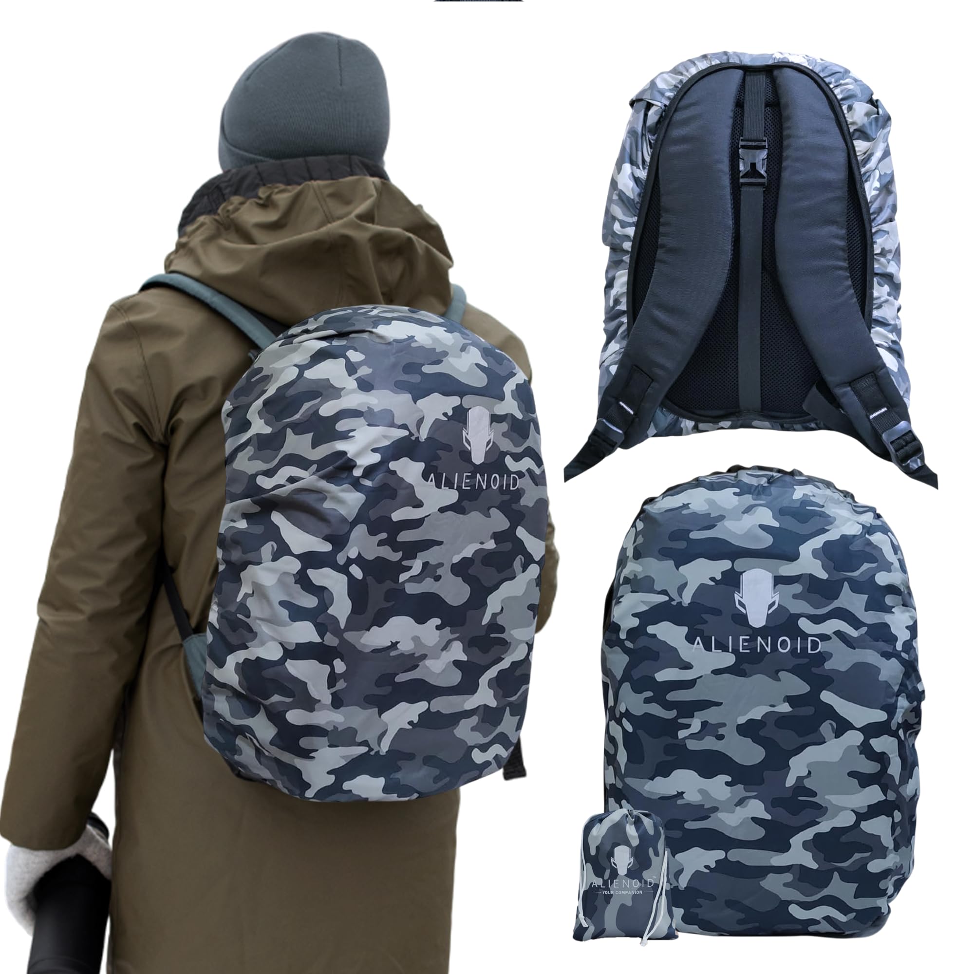Waterproof Bag Rain Cover | Full Coverage Rain Cover for Bag | Dustproof & Scratchproof Luggage Cover with Elastic Adjust | Ideal for Backpack, Trekking, Travel, School, Office (20-30L)-image-46