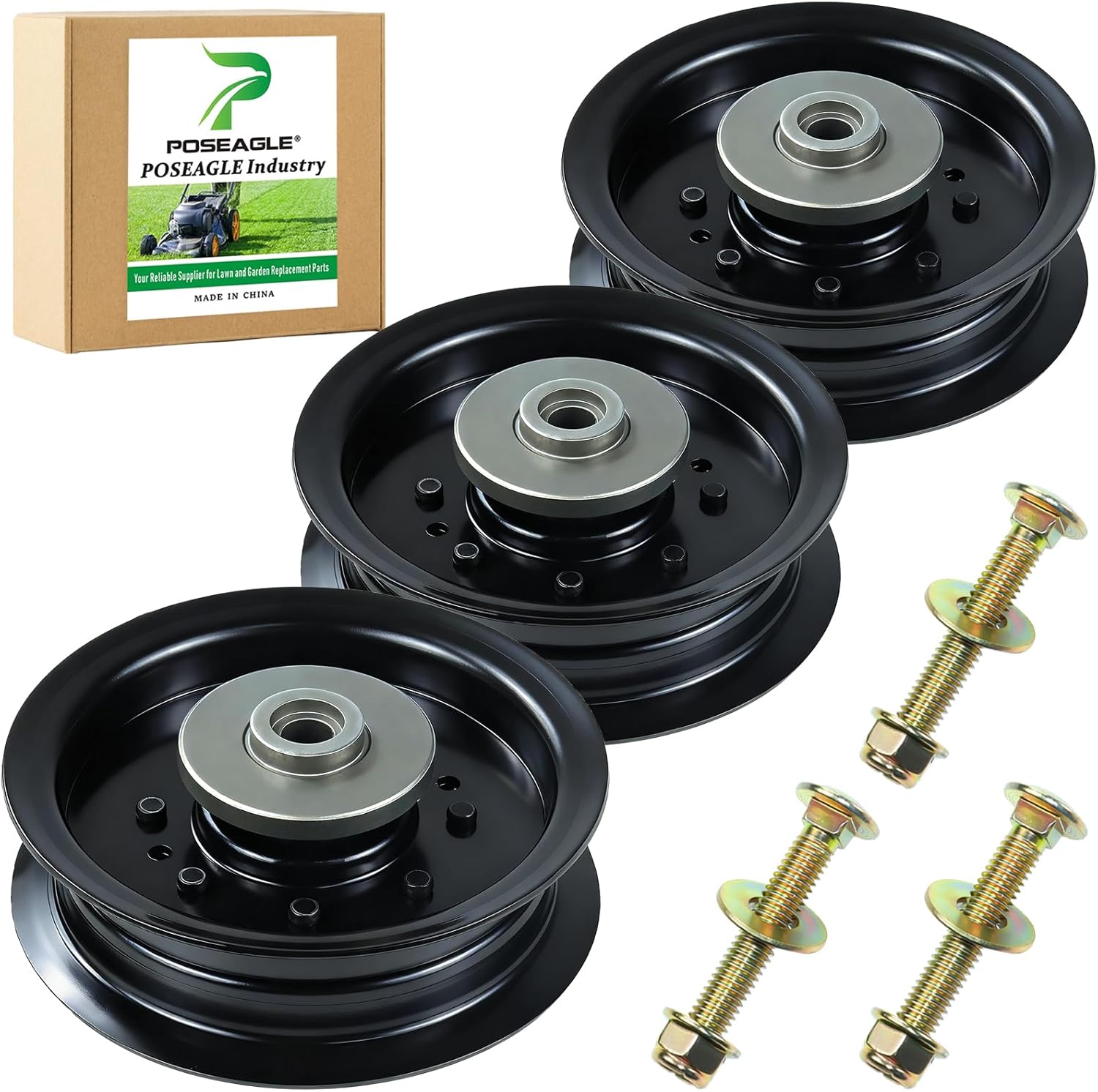 3 Pack 532196104 Idler Pulley Replaces 532197380 197380 Idler Pulley Craftsman 196104 for Husqvarna 54" 48" Z254f RZ5424 YTH24v48 YTH2348 LGT2654 YTH24k48 Z248f Craftsman 54" Mowers
