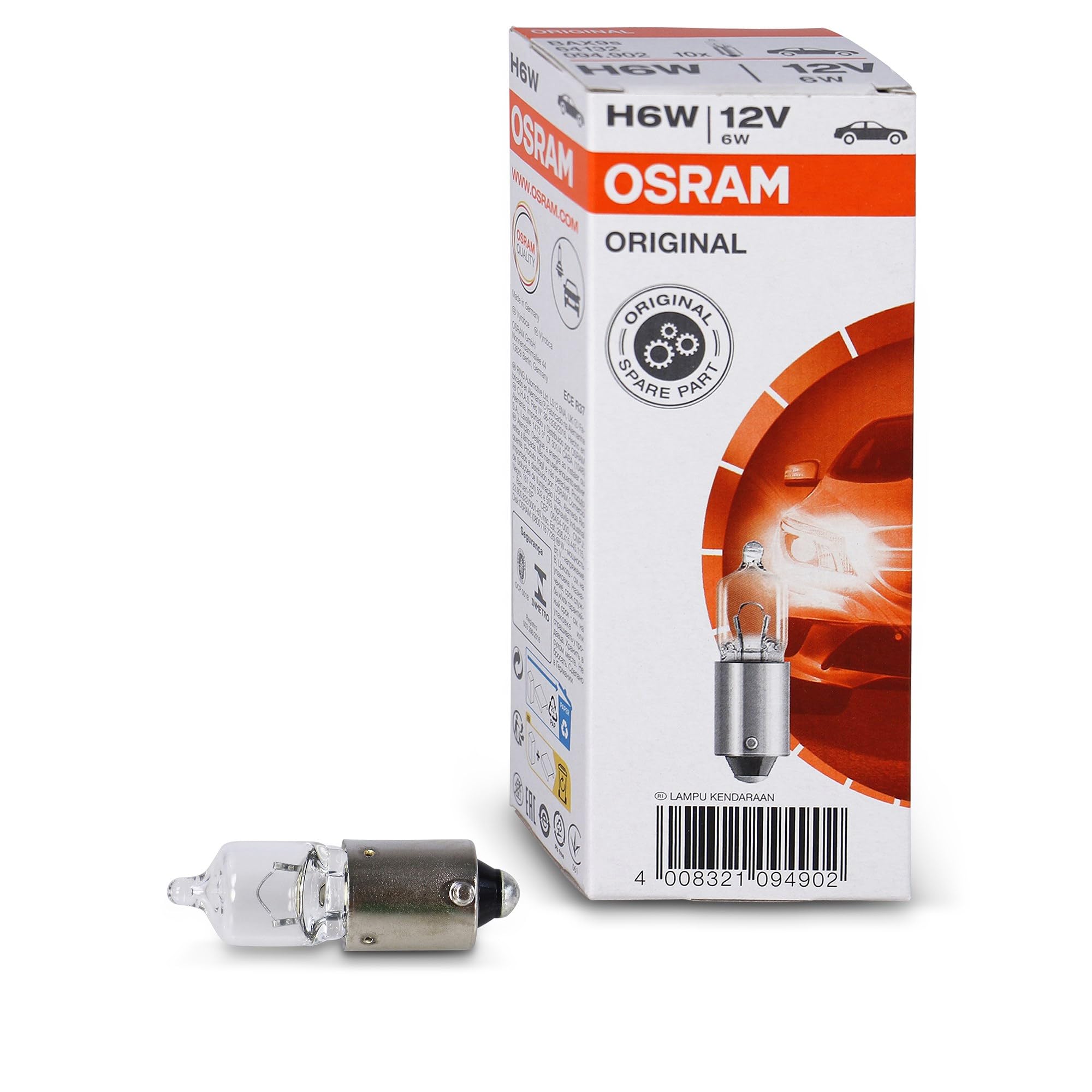 Osram 64132 Original H6W Innenbeleuchtung Lampe, 12 V, 35 x 15 x