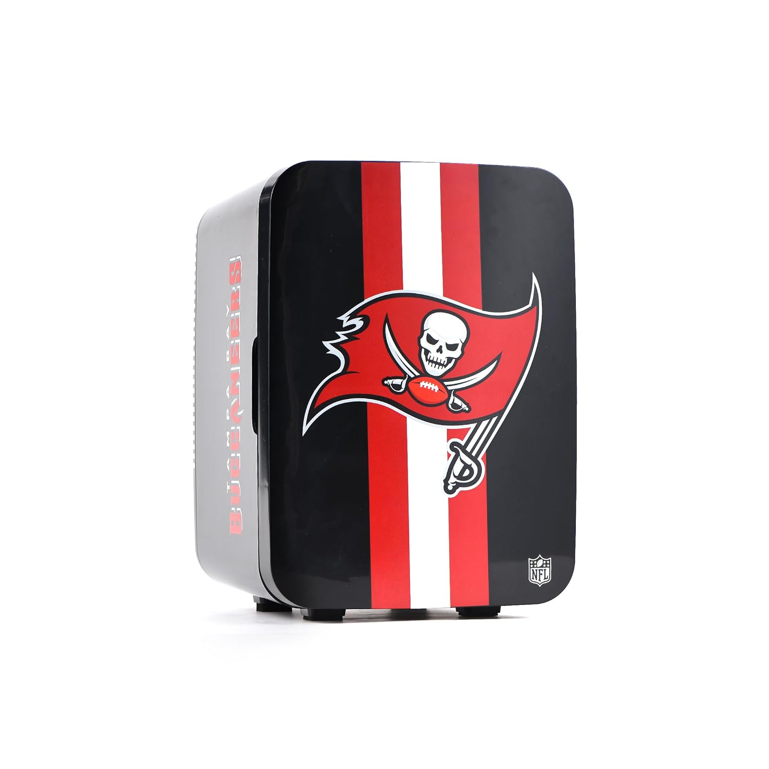 Ukonic NFL Tampa Bay Buccaneers 15-Can Mini Fridge 10L – AC/DC Powered, Official Team Colors & Logo, Portable Cooler for Tailgates, Home, Office, or Car