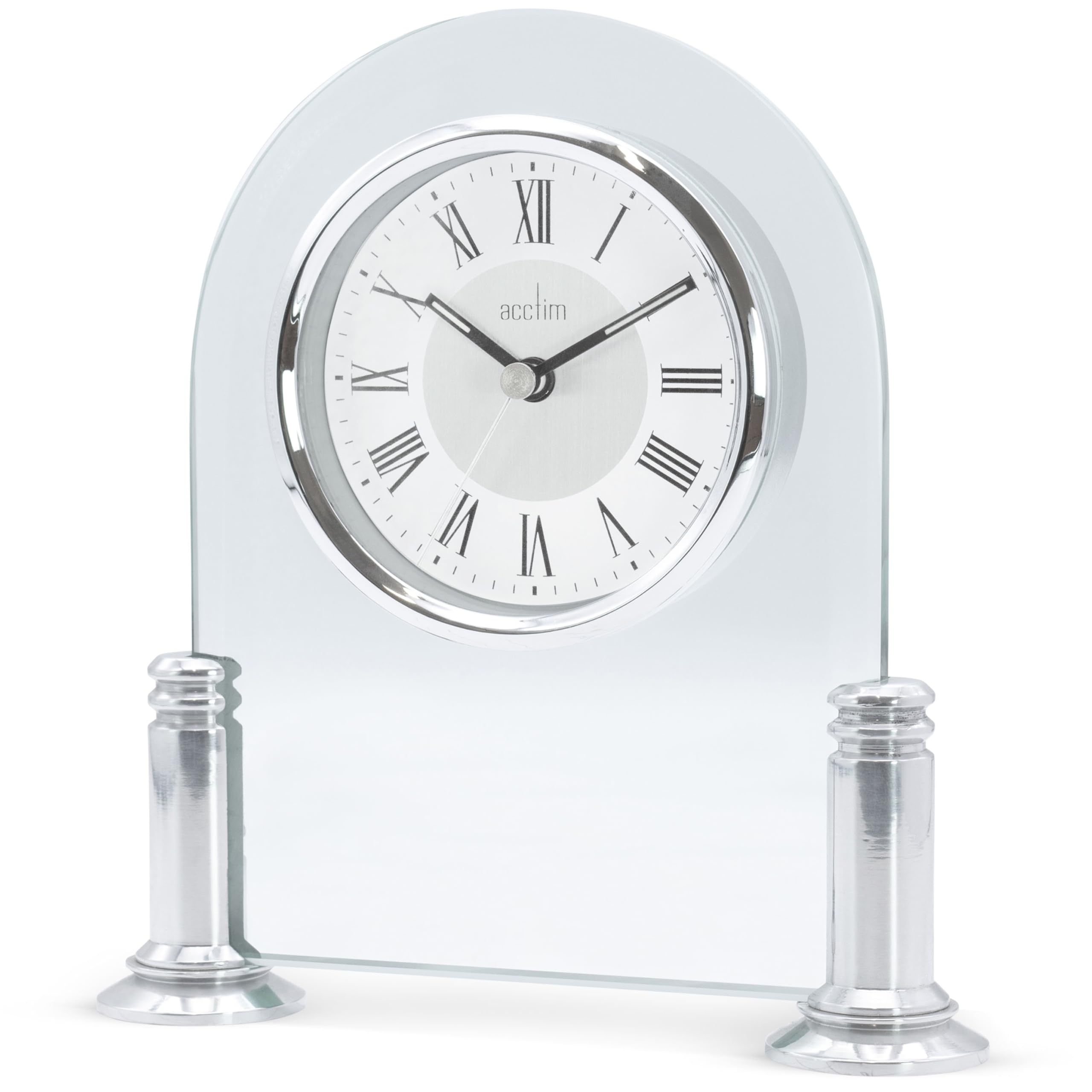 Acctim 36427 Bewdley Reloj de Chimenea, Color Plateado y Blanco