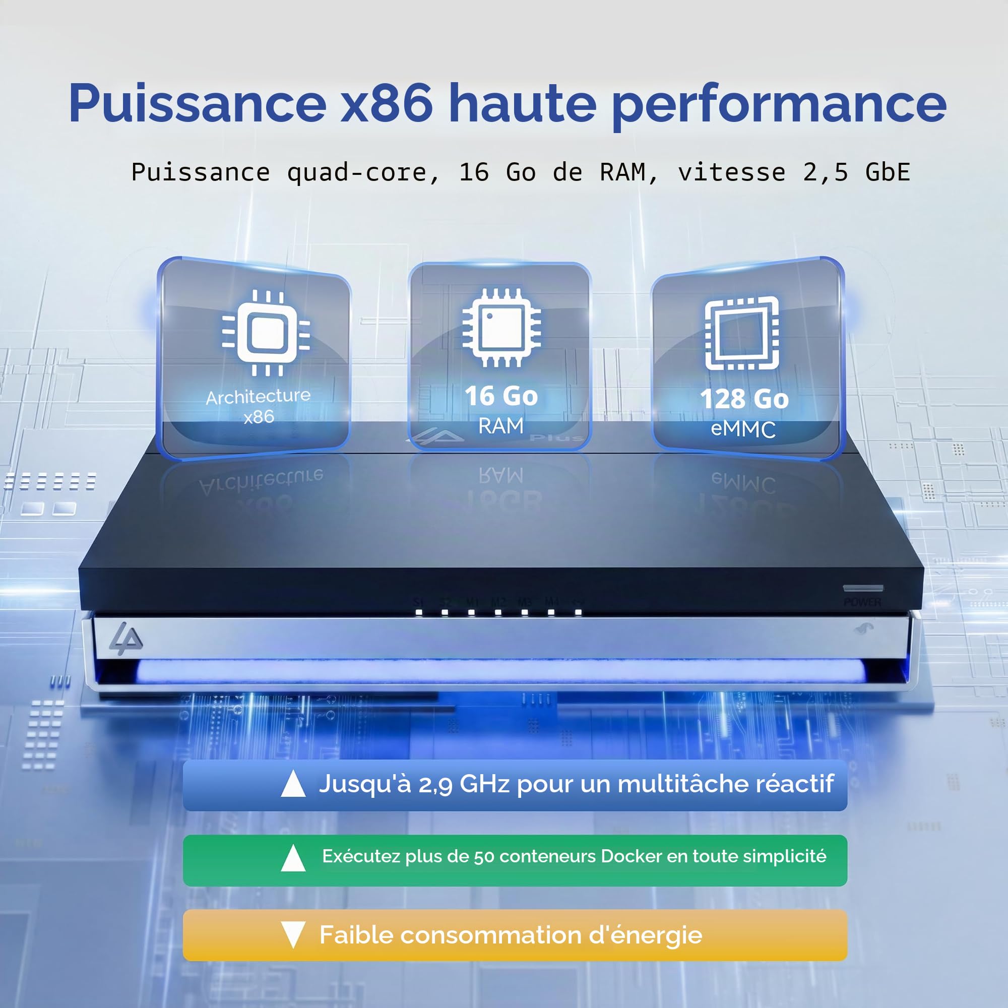 LincStation N1 Serveur NAS 6 Baies, 16 Go de RAM, 128 Go eMMC, 2 Baies x SATA HDD + 4 Baies x M.2 NVMe SSD, Intel Celeron Quad-Core, HDMI 4K, 2 Ans de Garantie, Stockage en Réseau (sans Disque)