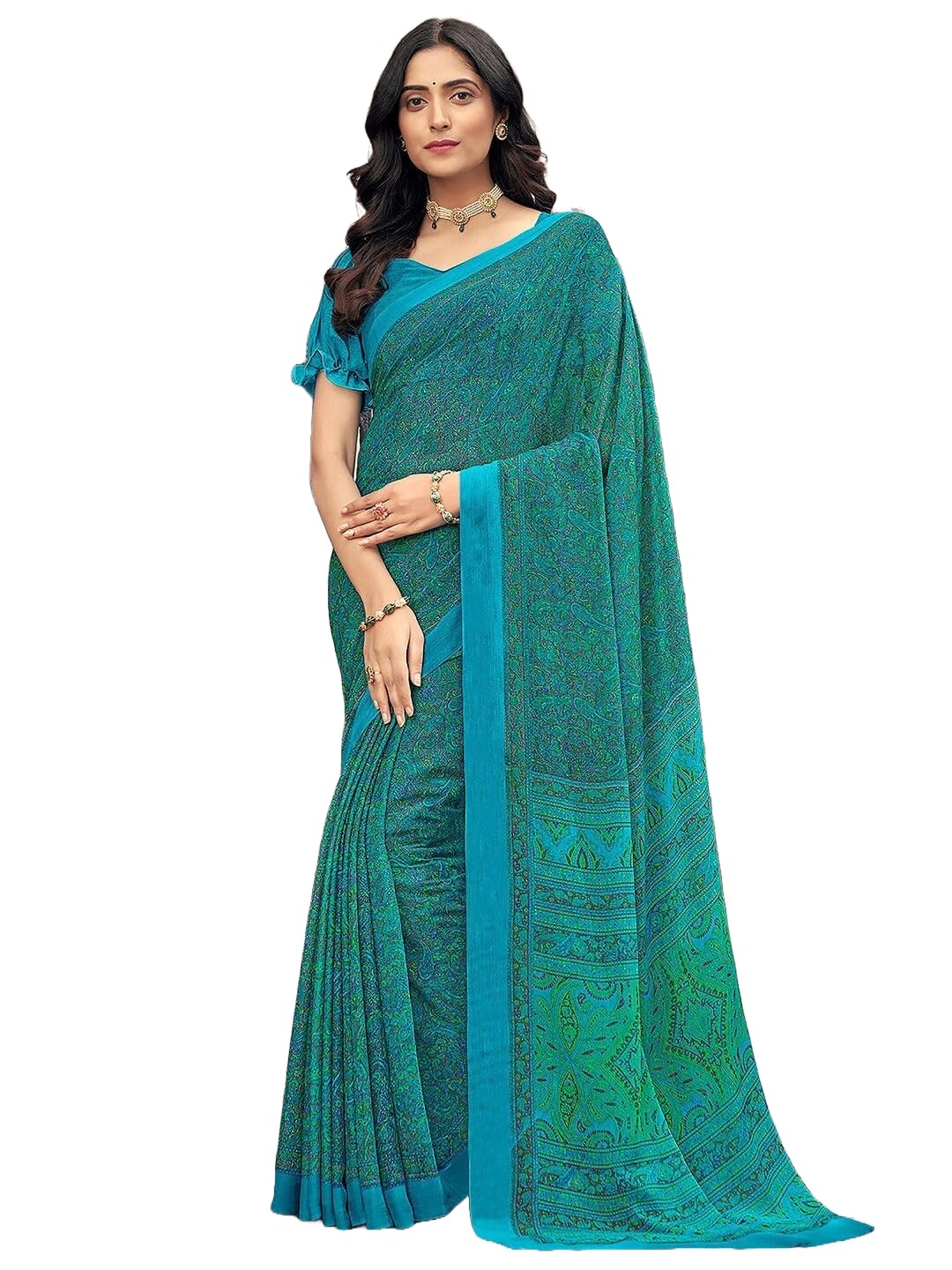 MtrollsPure Chiffon Dabu Saree - 24004554