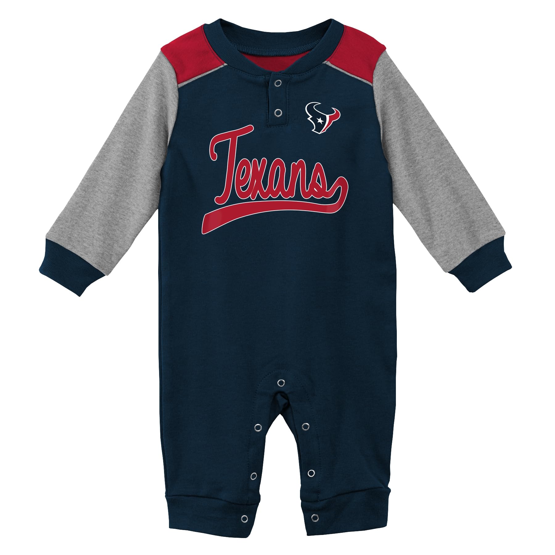 Outerstuff NFL Houston Texans Newborn Unisex Baby Soft Long Sleeve Coverall Pajamas, 3-6m